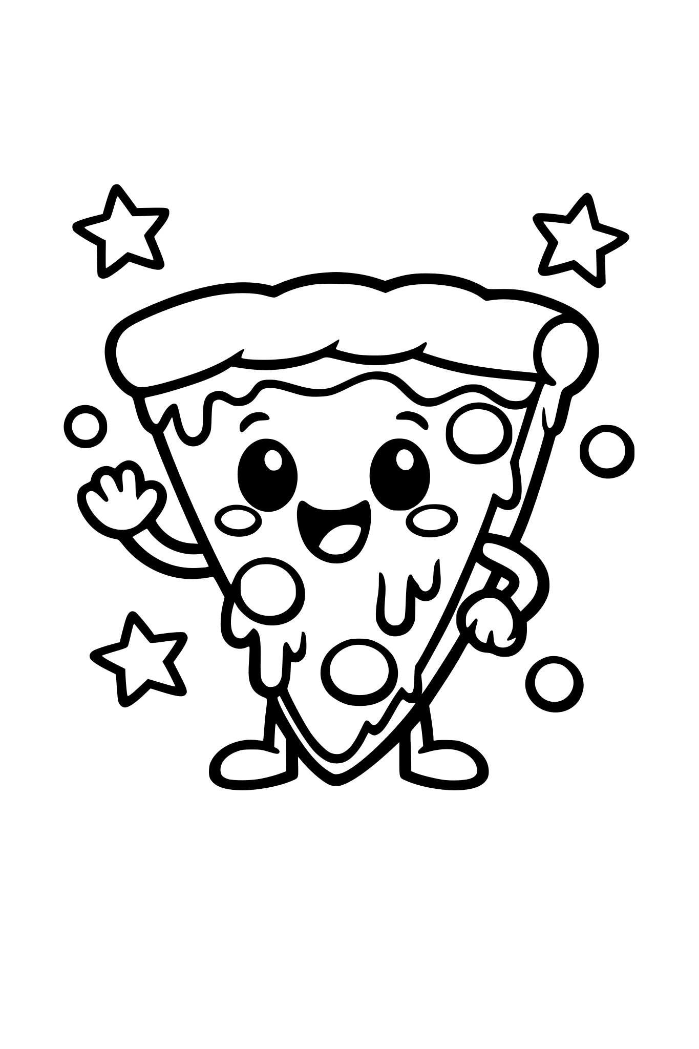 Happy slice of pizza with cheese