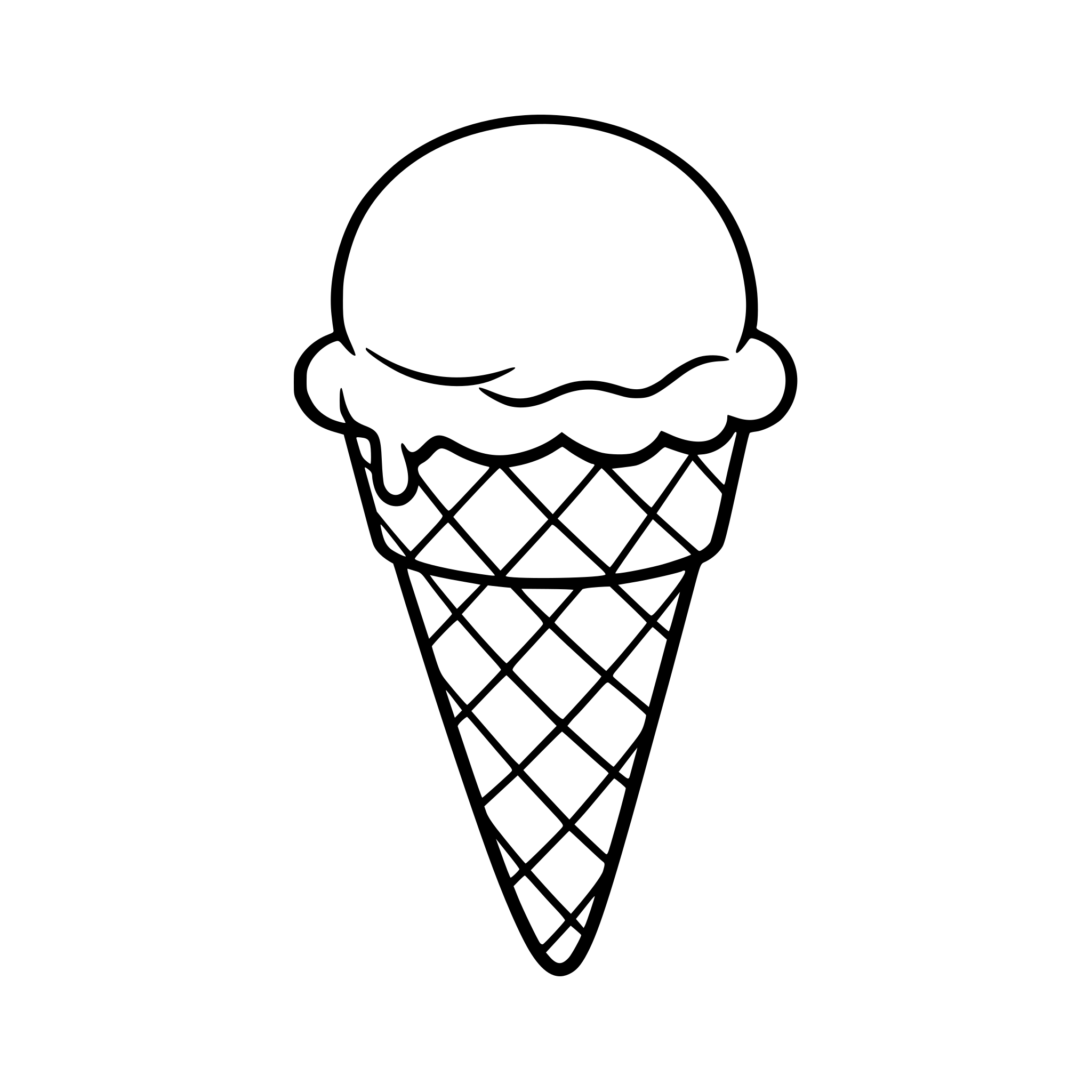 ice cream scoop in waffle cone
