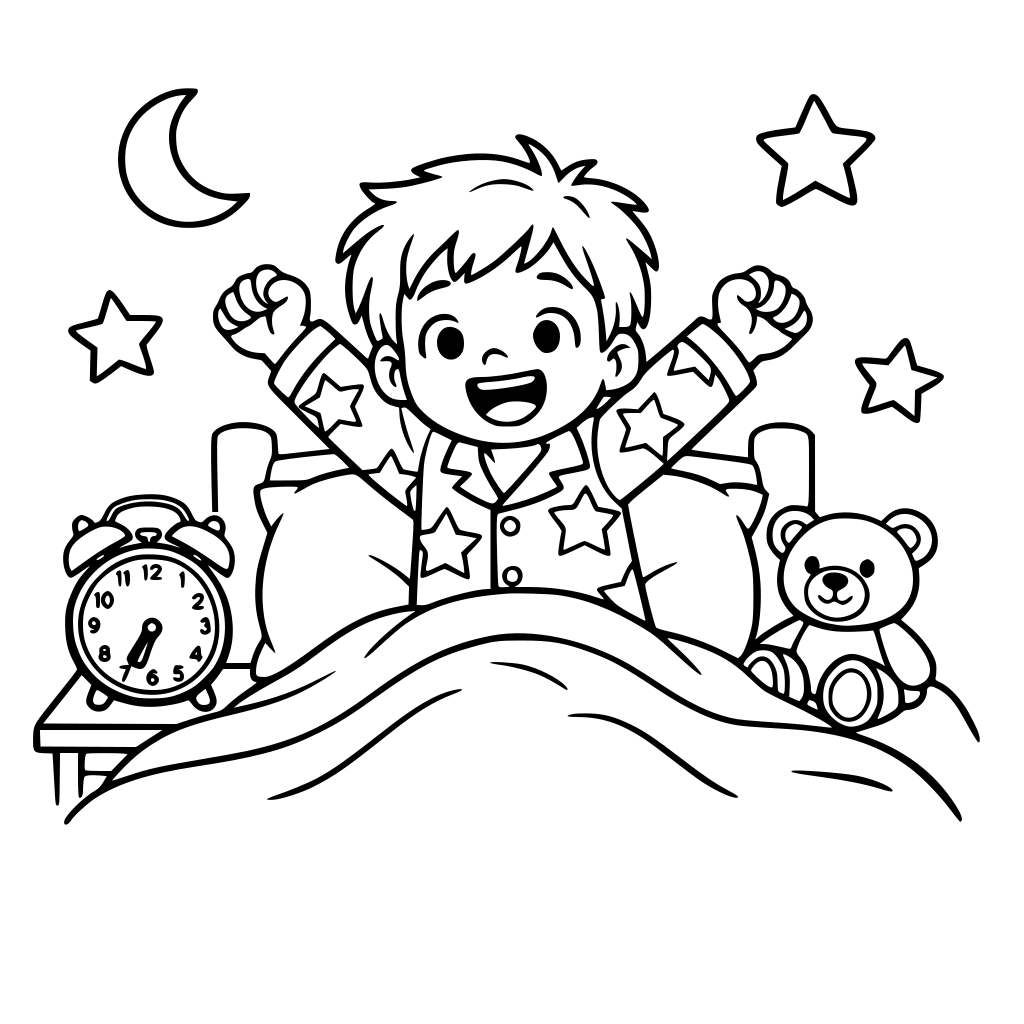 Nino se despierta con su pijama