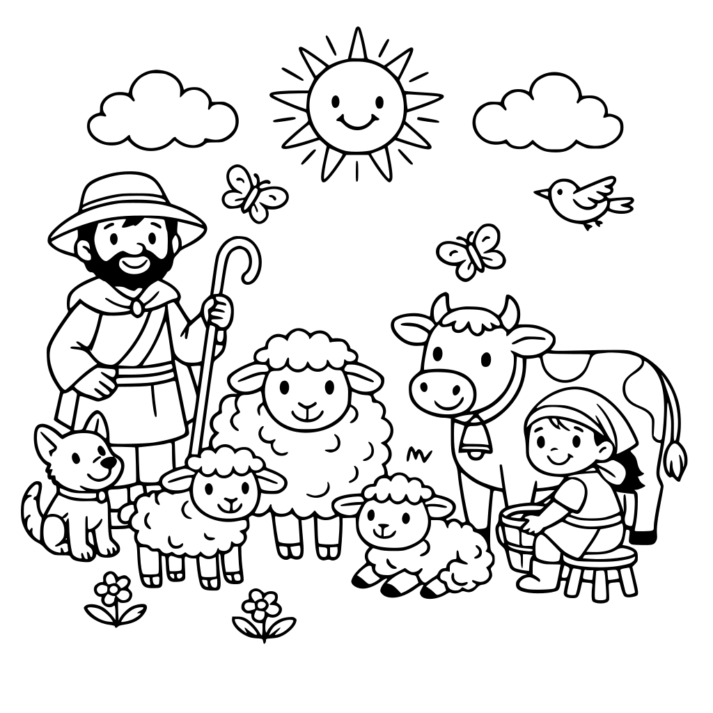 CREA DELLE FIGURE PER UNA STORIA SULLA PASTORIZIA PE RUNA CLASSE PRIMA