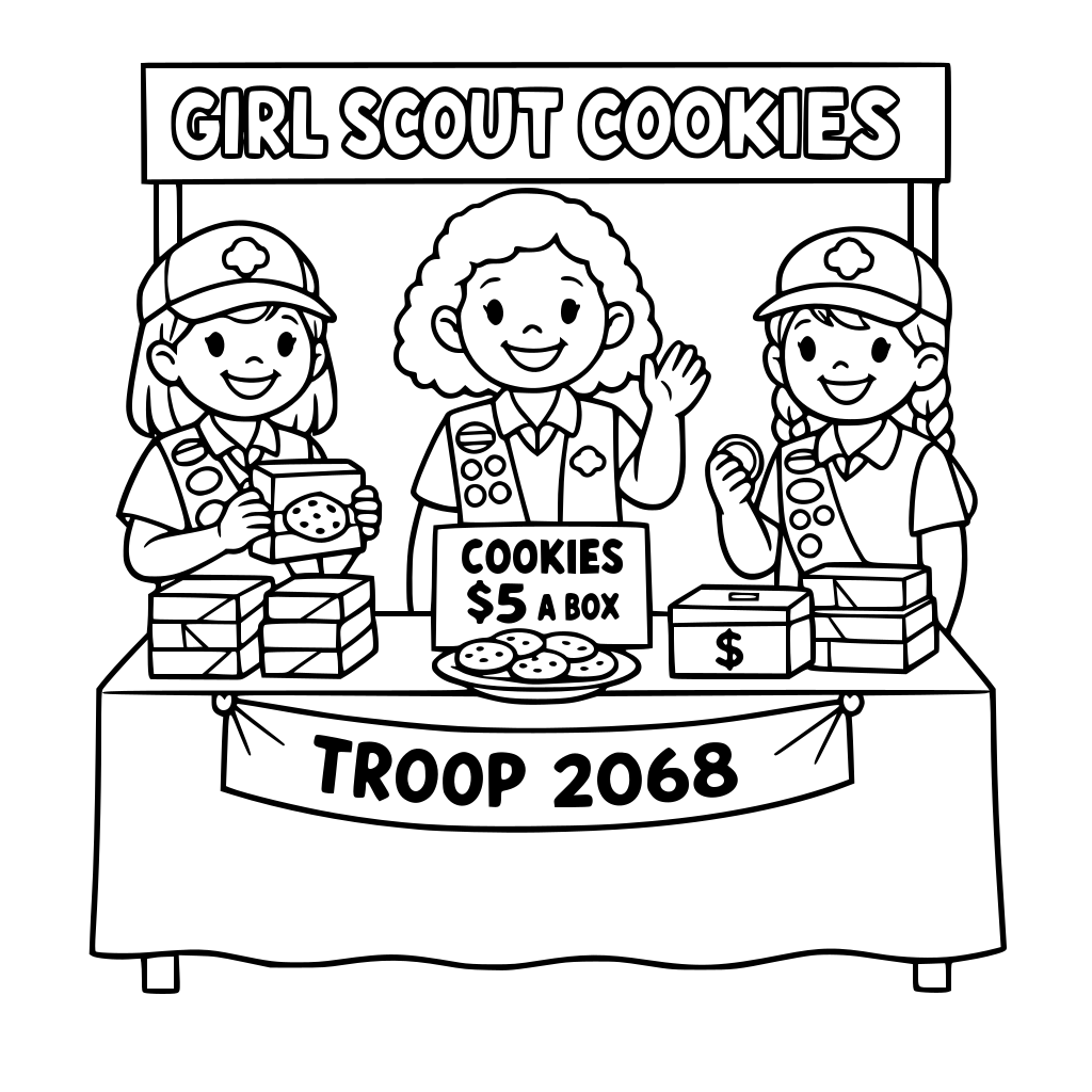 girl scouts selling cookies troop 2068