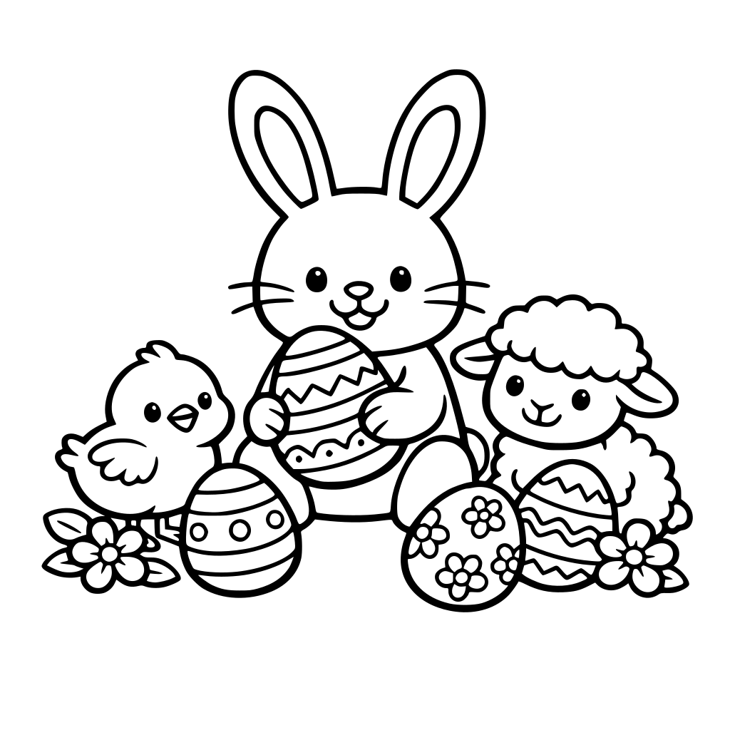 Easter bunny eggs chicken kuřátko ovečks