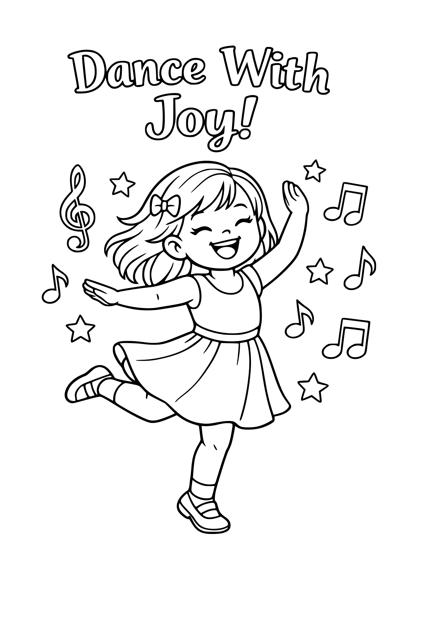Girl Dancing A girl dancing with music notes around her. Quote idea: “Dance With Joy!”