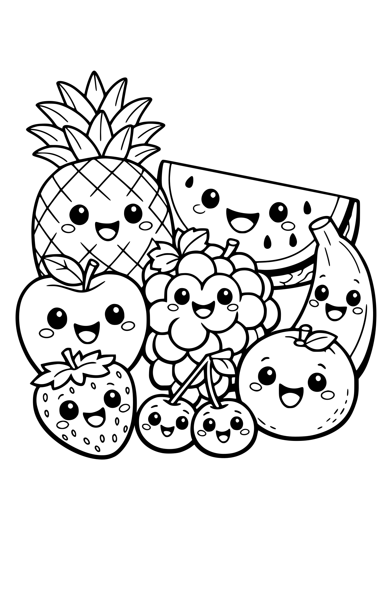 cute bunch of fruits