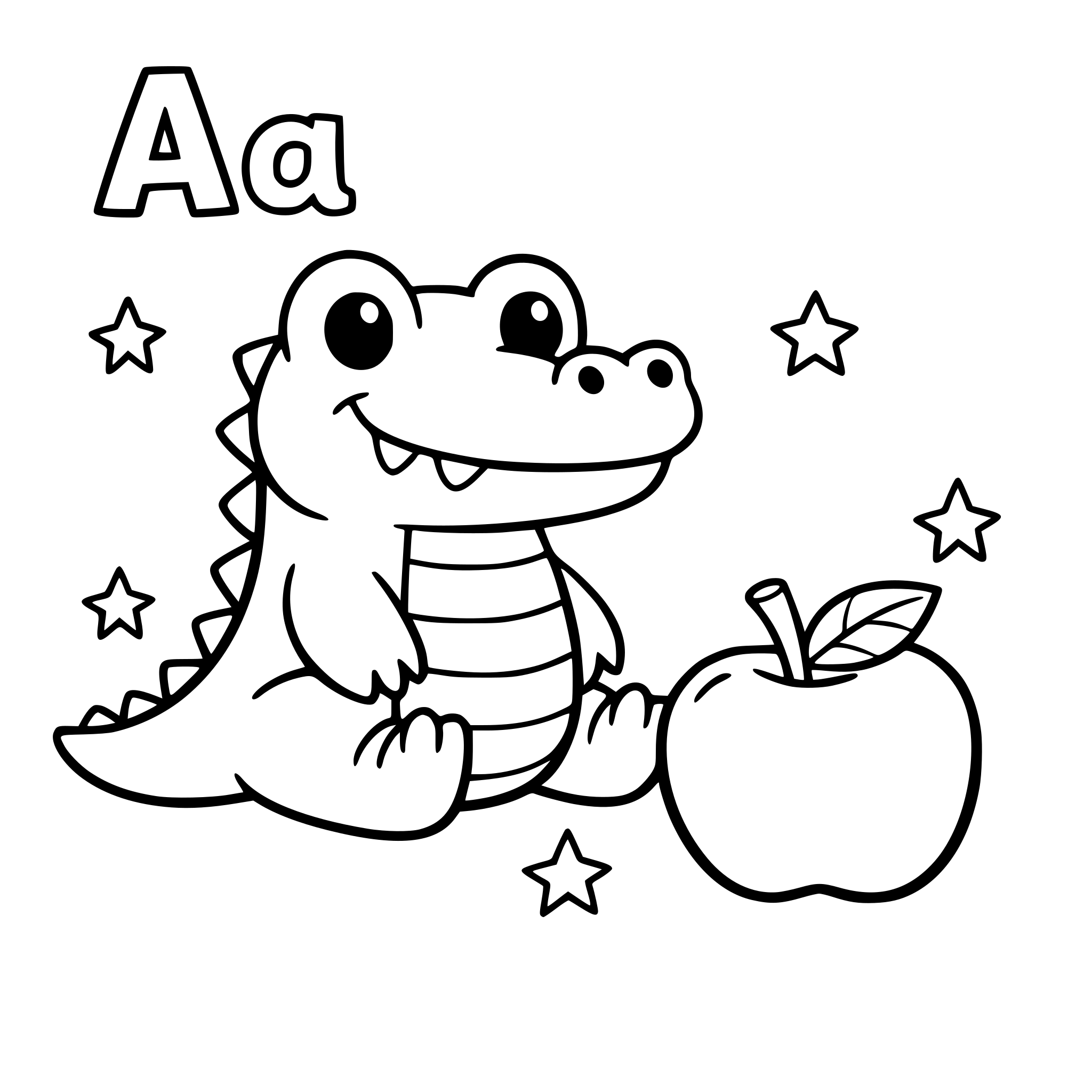 A coloring book for a toodler aged 3 years. each page should contain animals from A-z