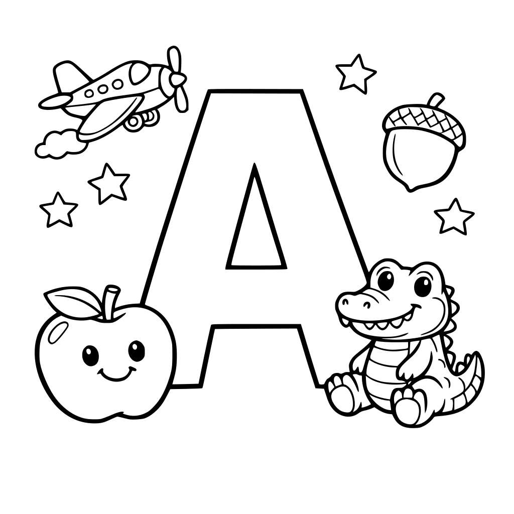 letter a color page