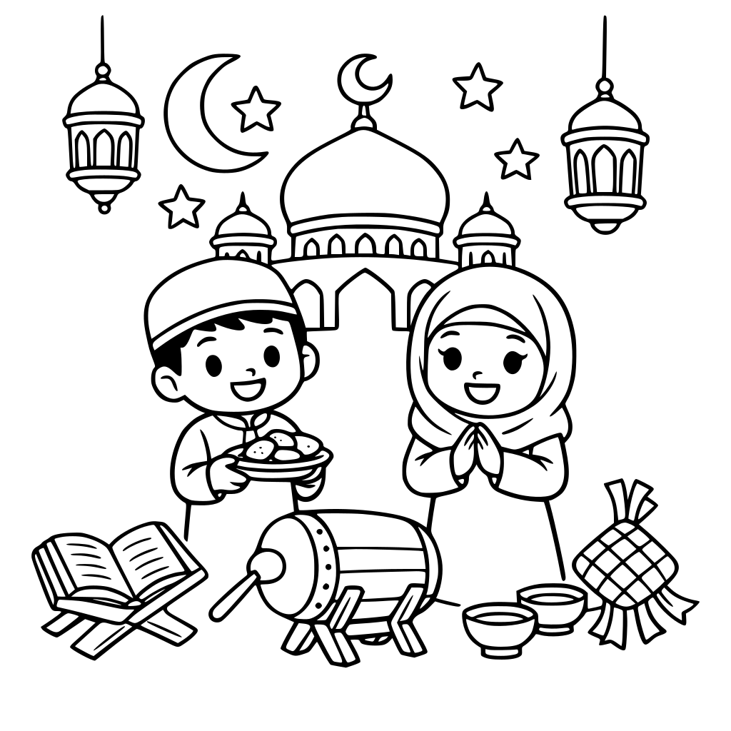 Buat coloring book ramadhan