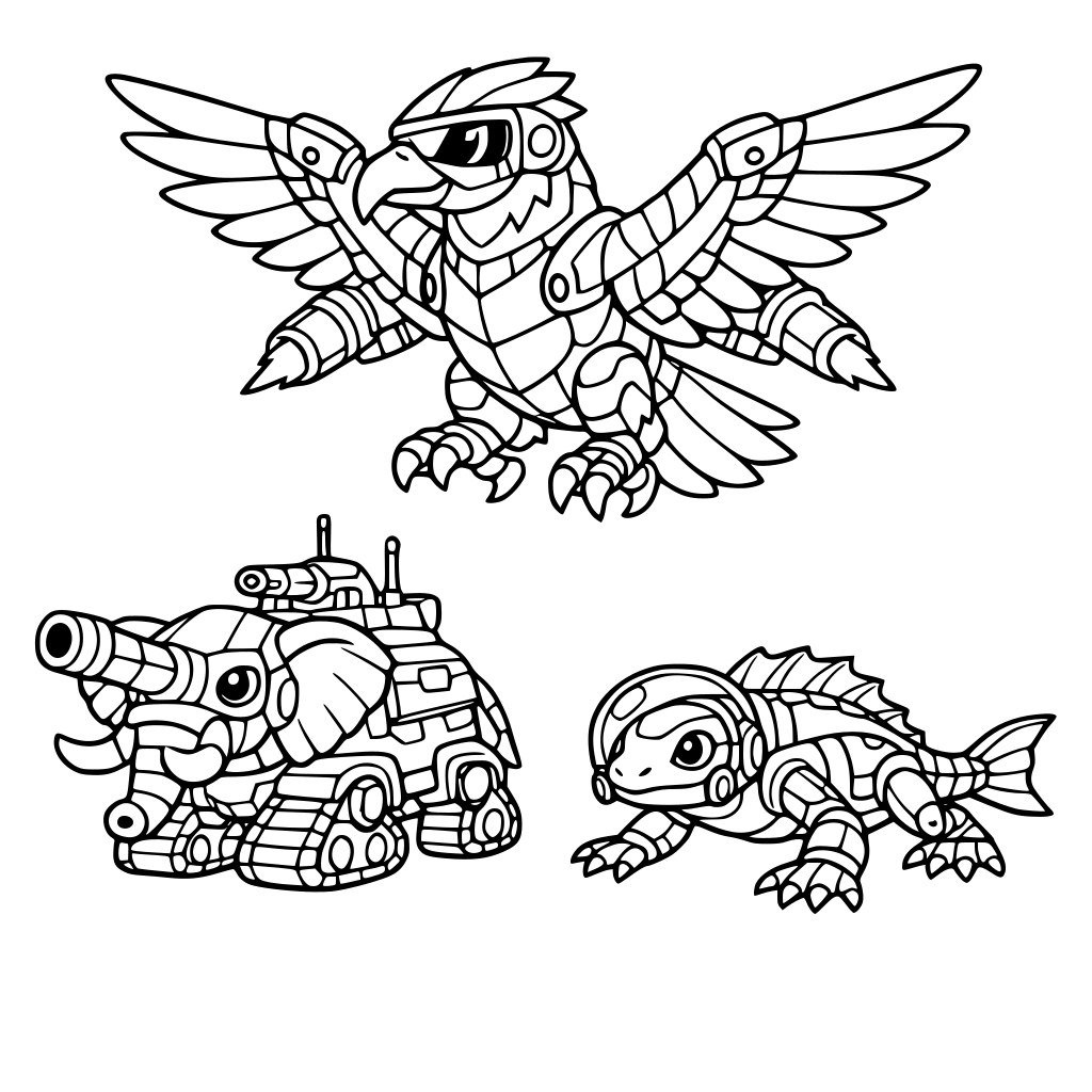 Animales del futuro para colorear