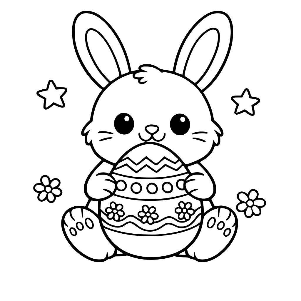 coelhinho fofo com ovo de páscoa