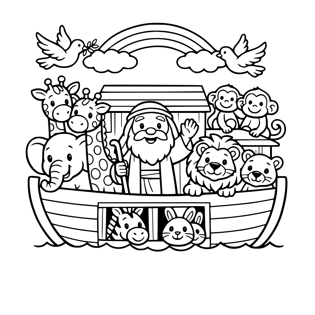 Dibujos animados de historias bíblicas para colorear