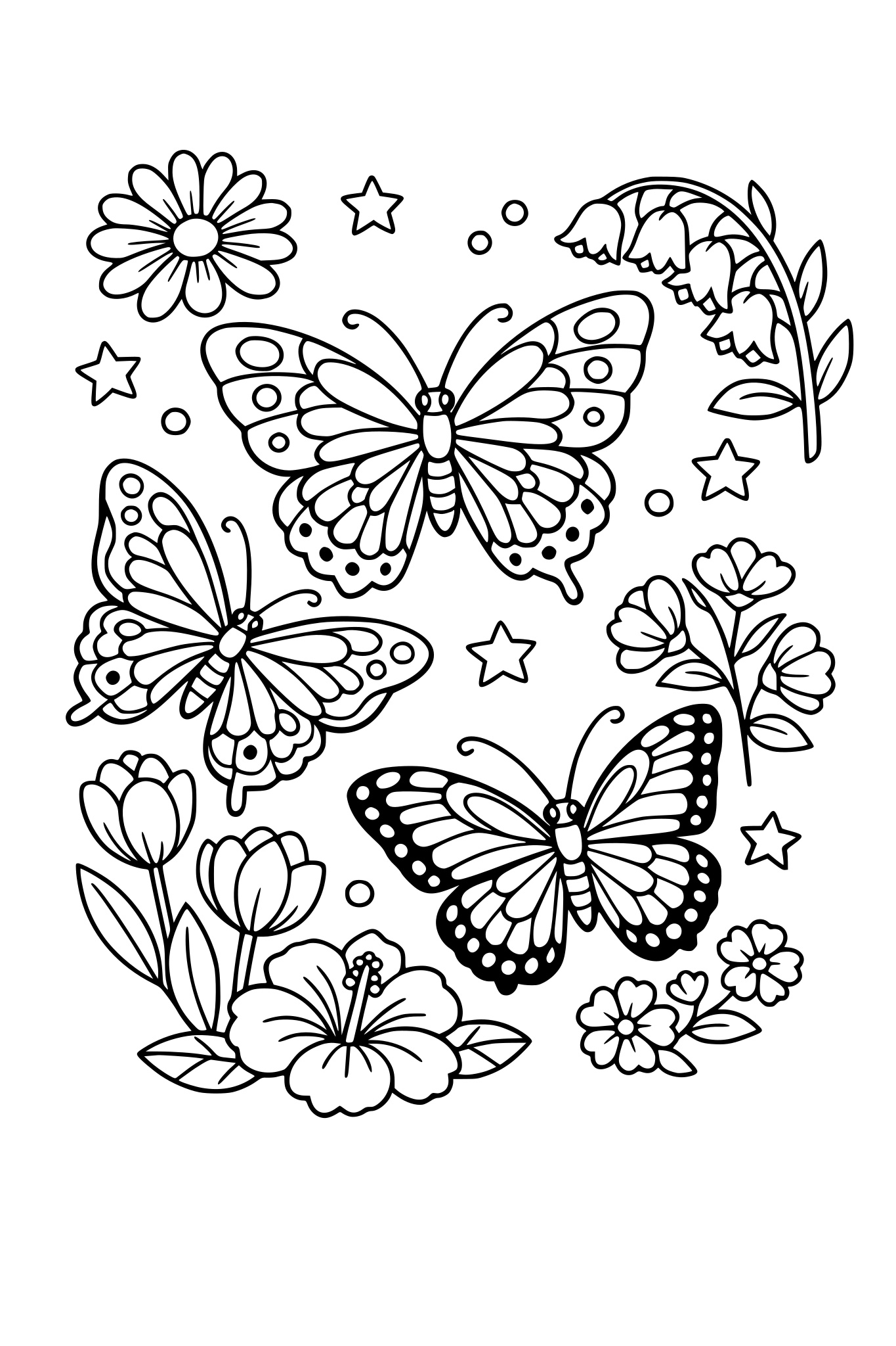 butterflies and flowers