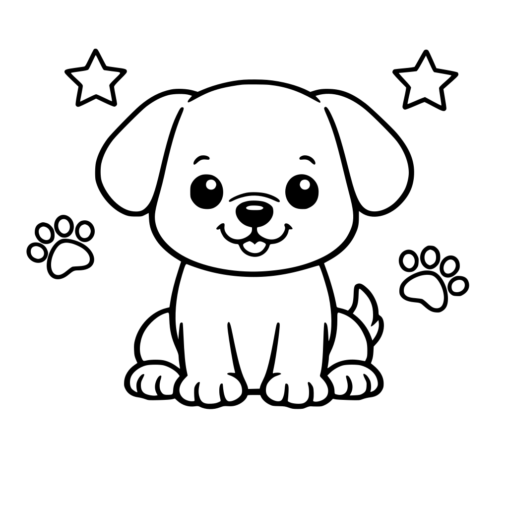 A cute little dog. Easy to color and for ages 2-8