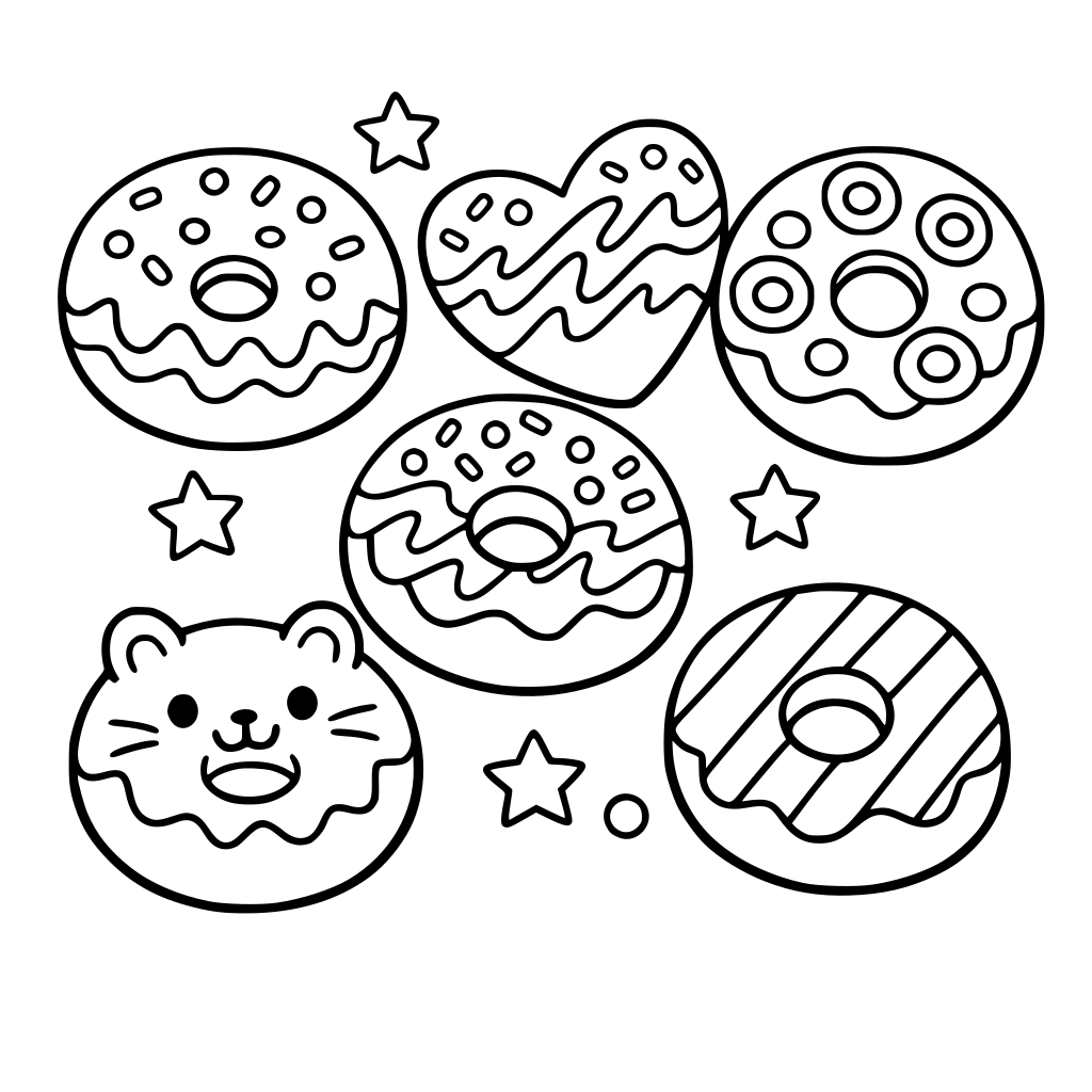 variety of donuts to decorate. to be used by young kids