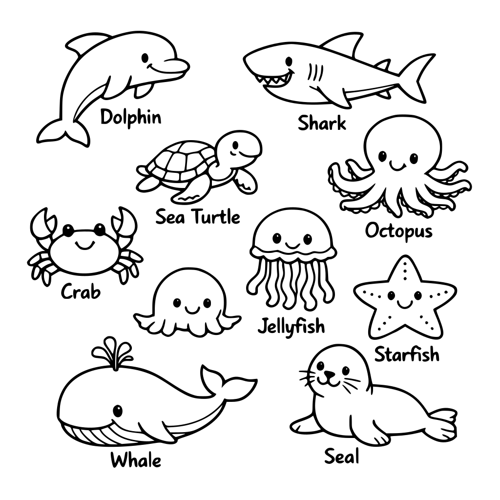 Ocean animals for kids with names