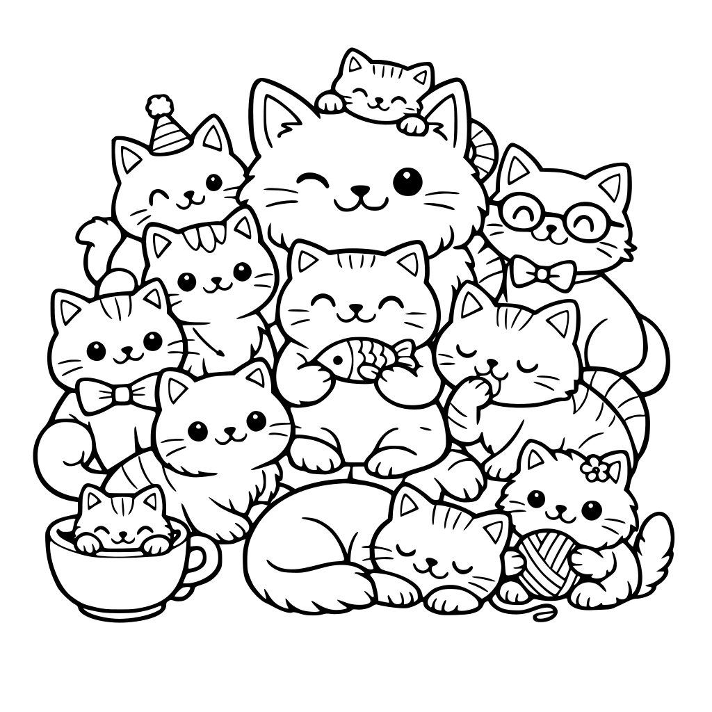 Dev bir çok tatlı kedi.