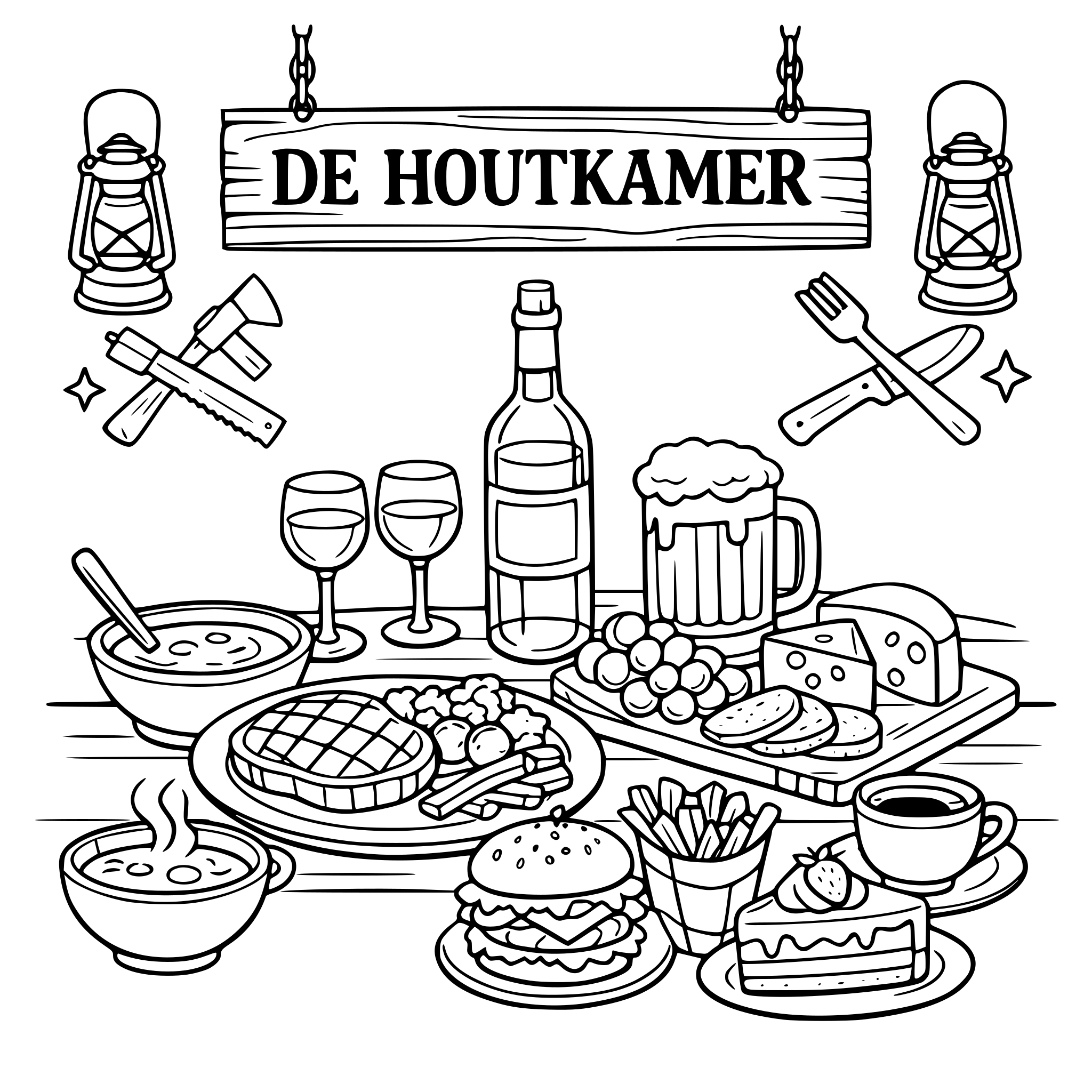 eten en drinken. De houtkamer