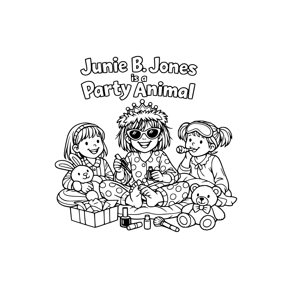 a Junie B Jones is a Party Animal coloring page