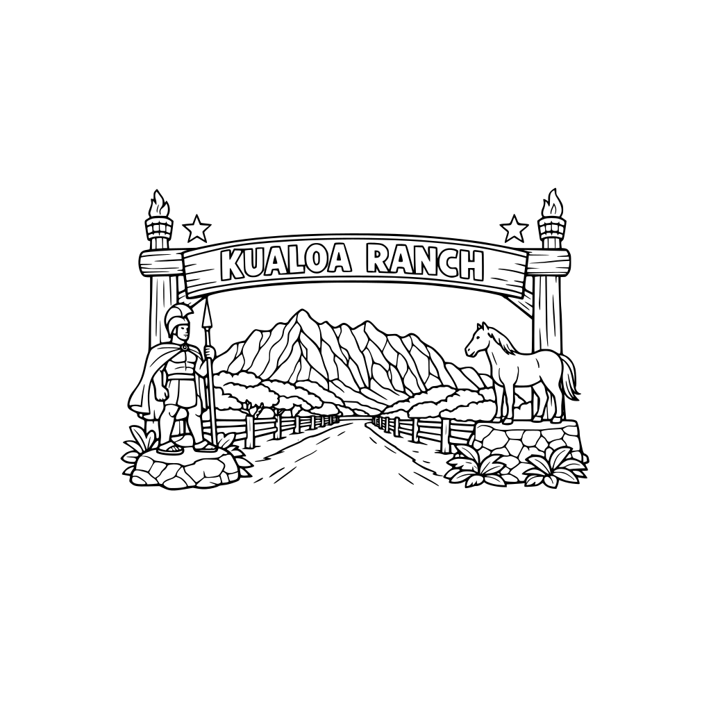 The entrance to Kualoa Ranch