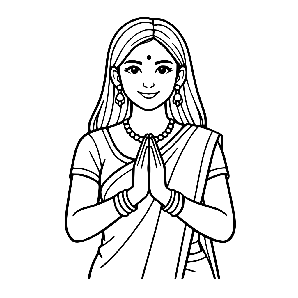 ANJALI sikap merangkapkan kedua tangan di depan dada