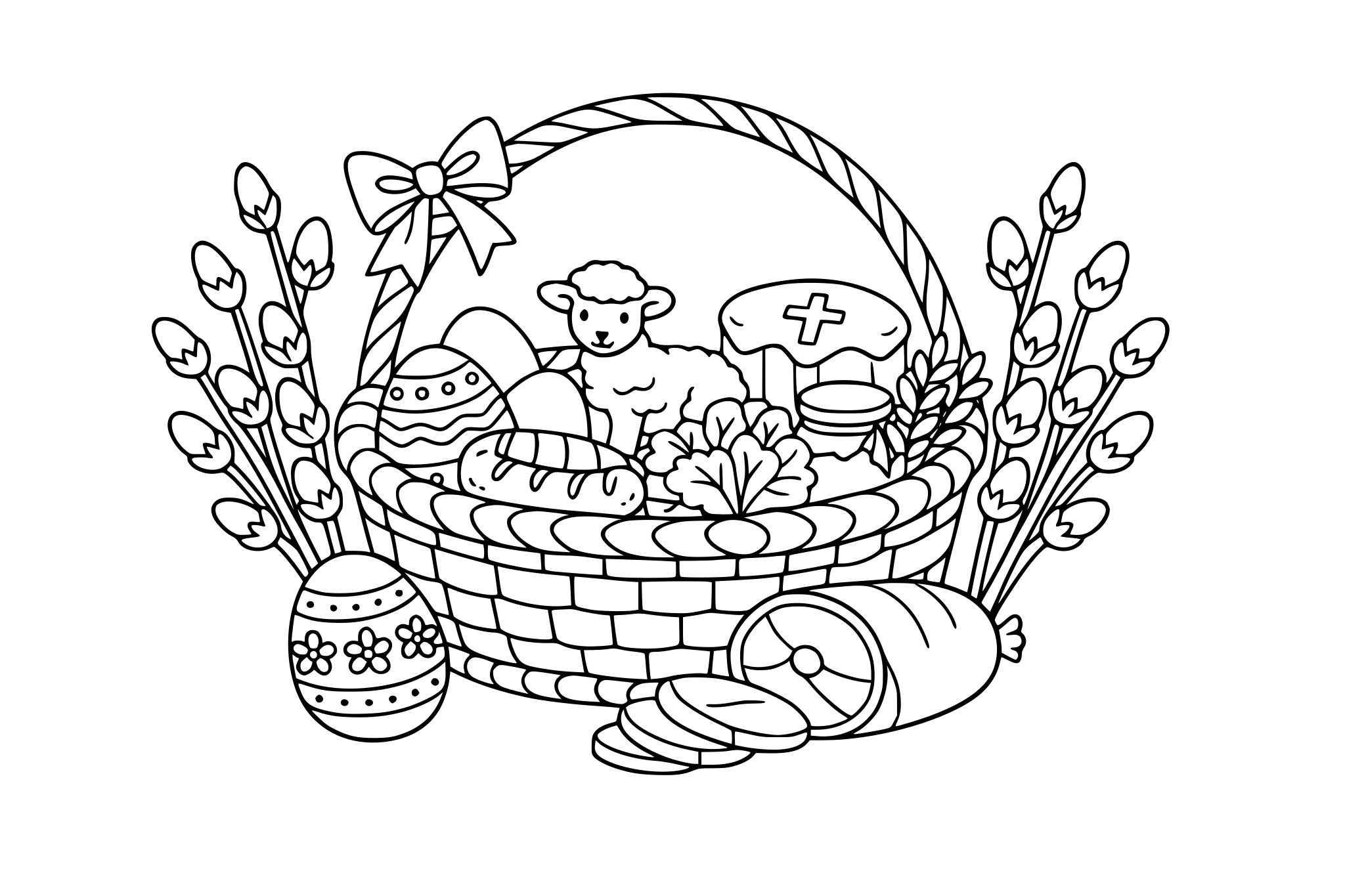 święconka wielkanocna i bazie