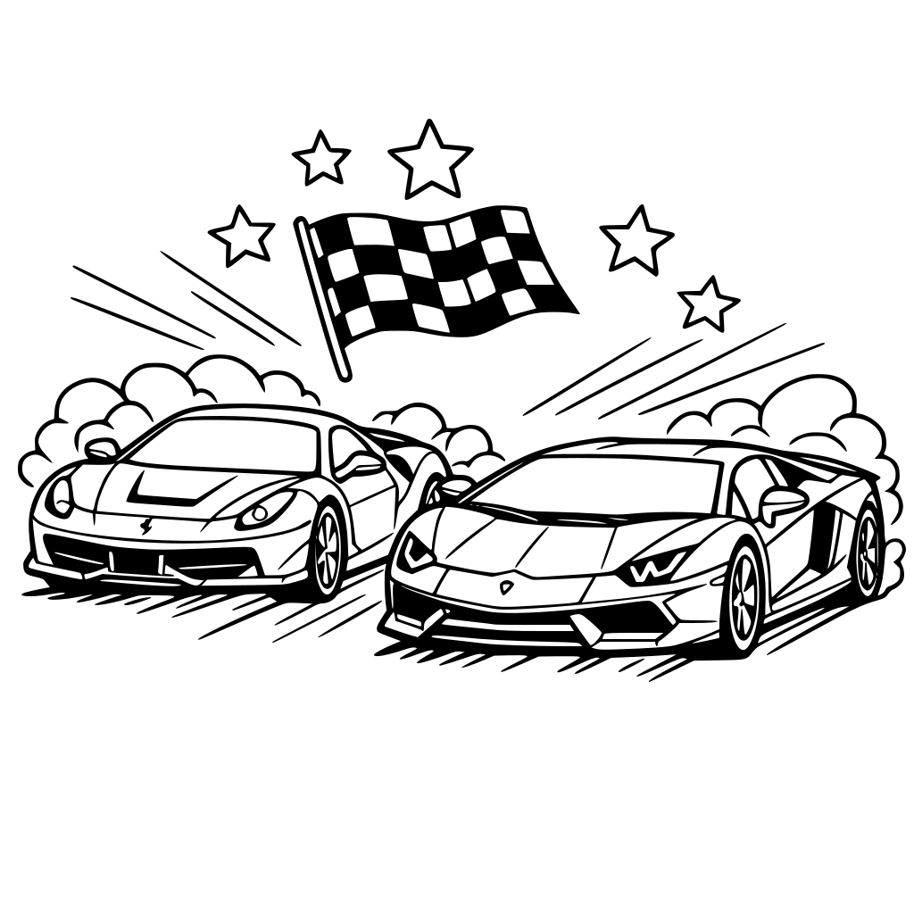 Ferrari ve lamborgini marka arabalar yarışsın