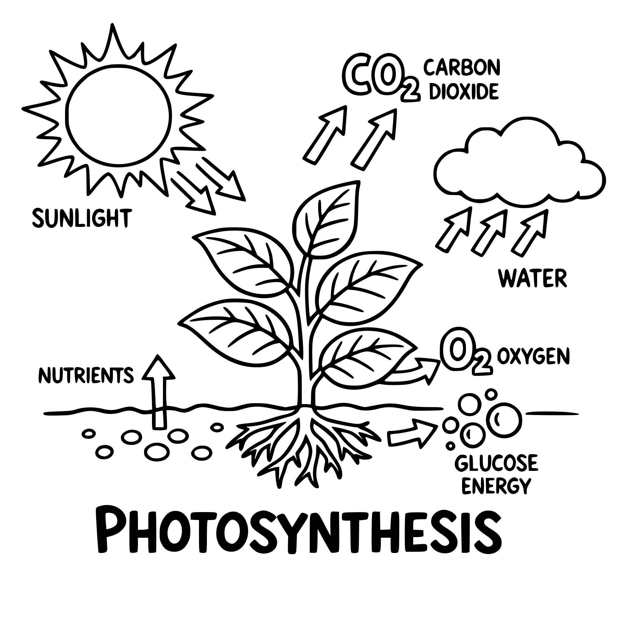 photosynthesis process coloring book