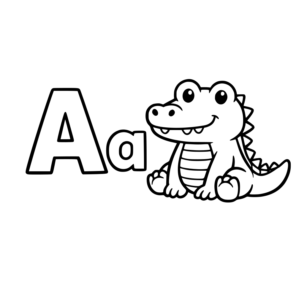 cute animals for all the aphabet with capital letter and lowercase letter to colour in