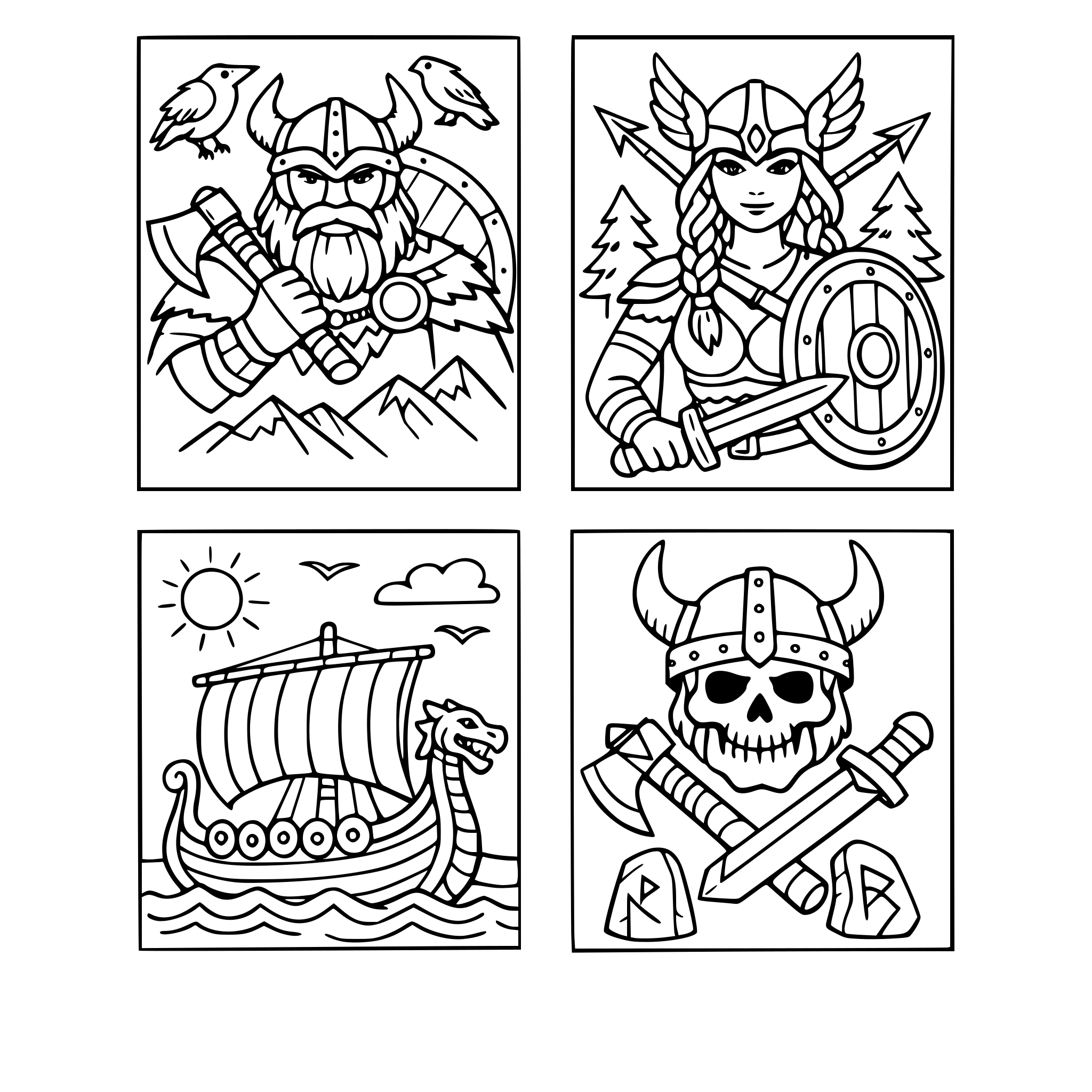 marcapáginas con imágenes de vikingos para colorear.