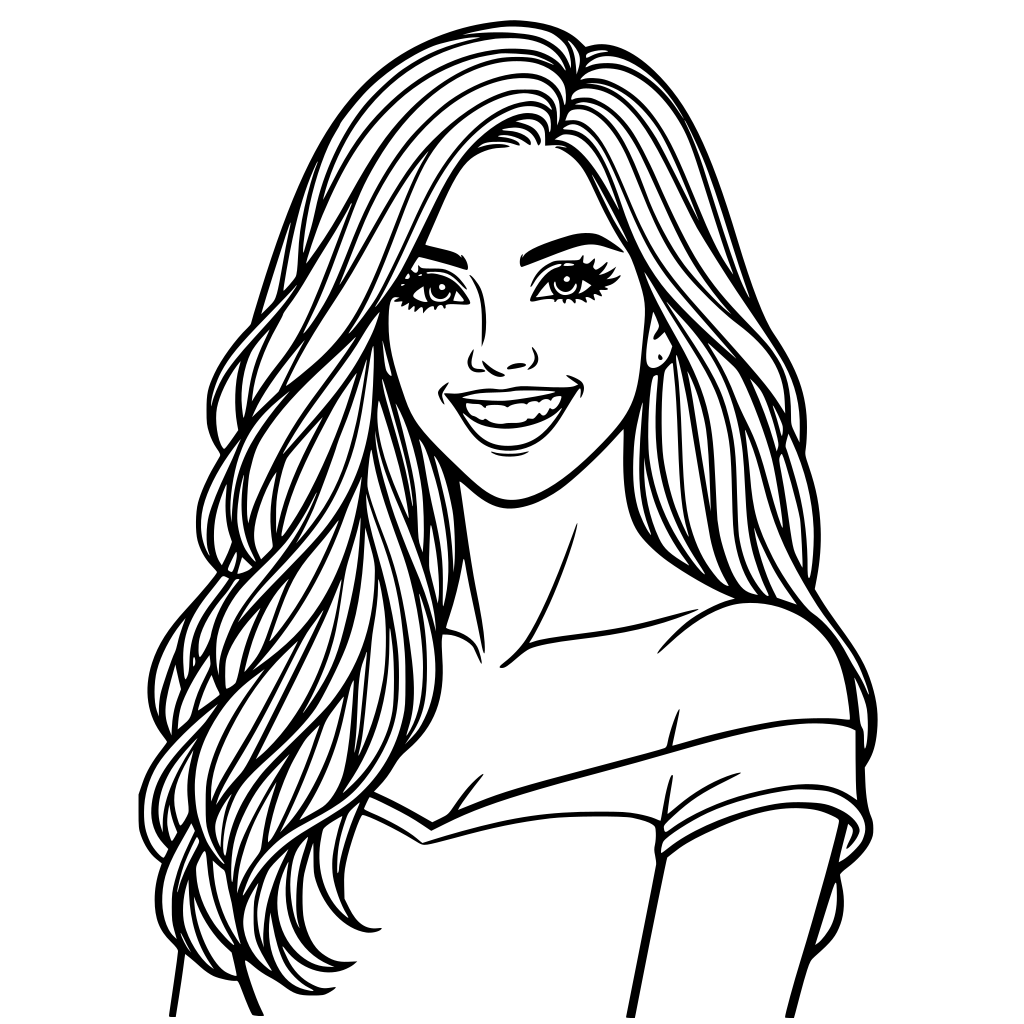 Delineado en toda la foto, cada mechón de su cabellera sea bien marcados, a lo igual que su sonrisa, ojos, nariz, labios quijada, cuello pecho brazo