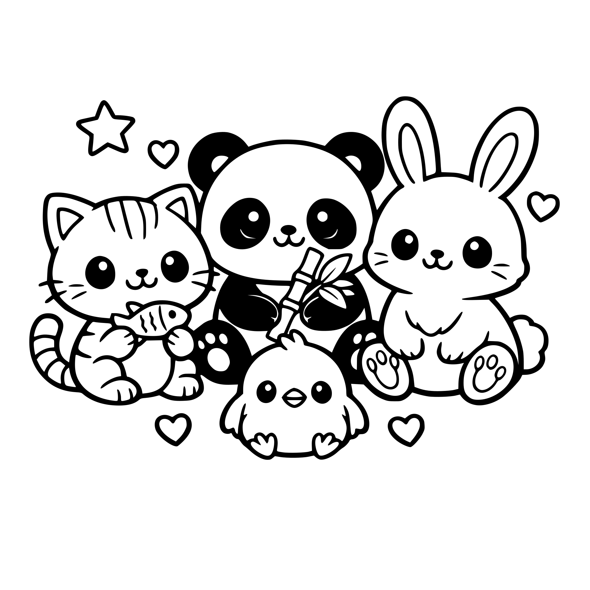 cute kawaii style animals