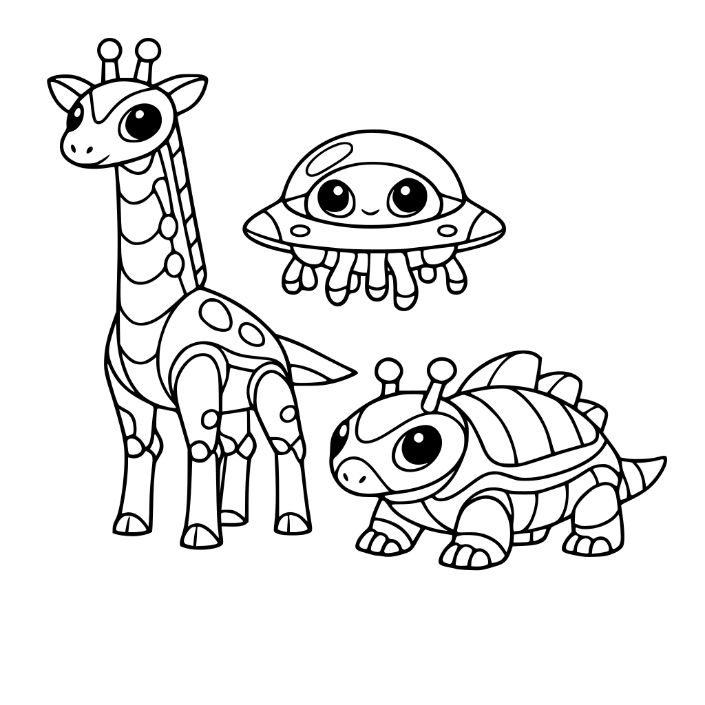 crea animales o seres del futuro que no tengan elementos bélicos