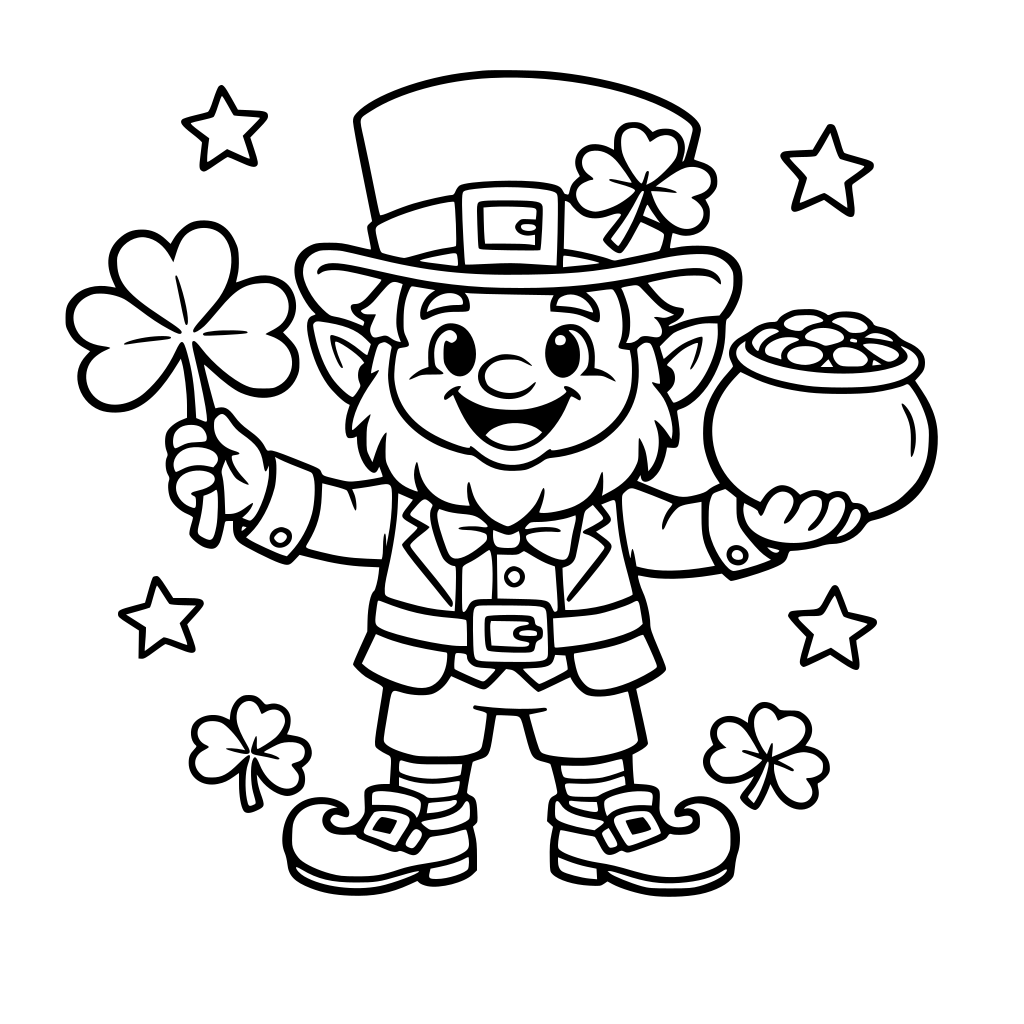 picture of leprechaun for kids to color
