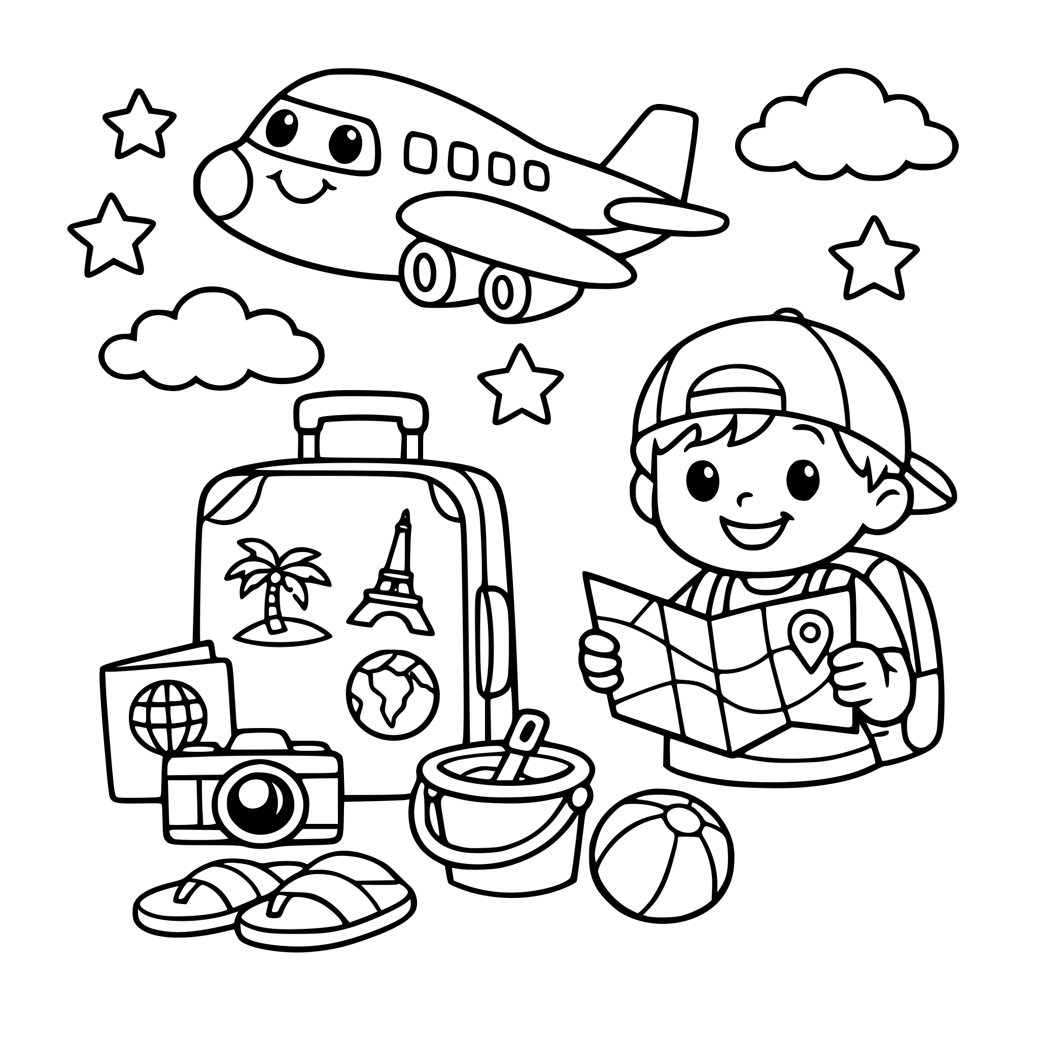 Children coloring book for traveling
