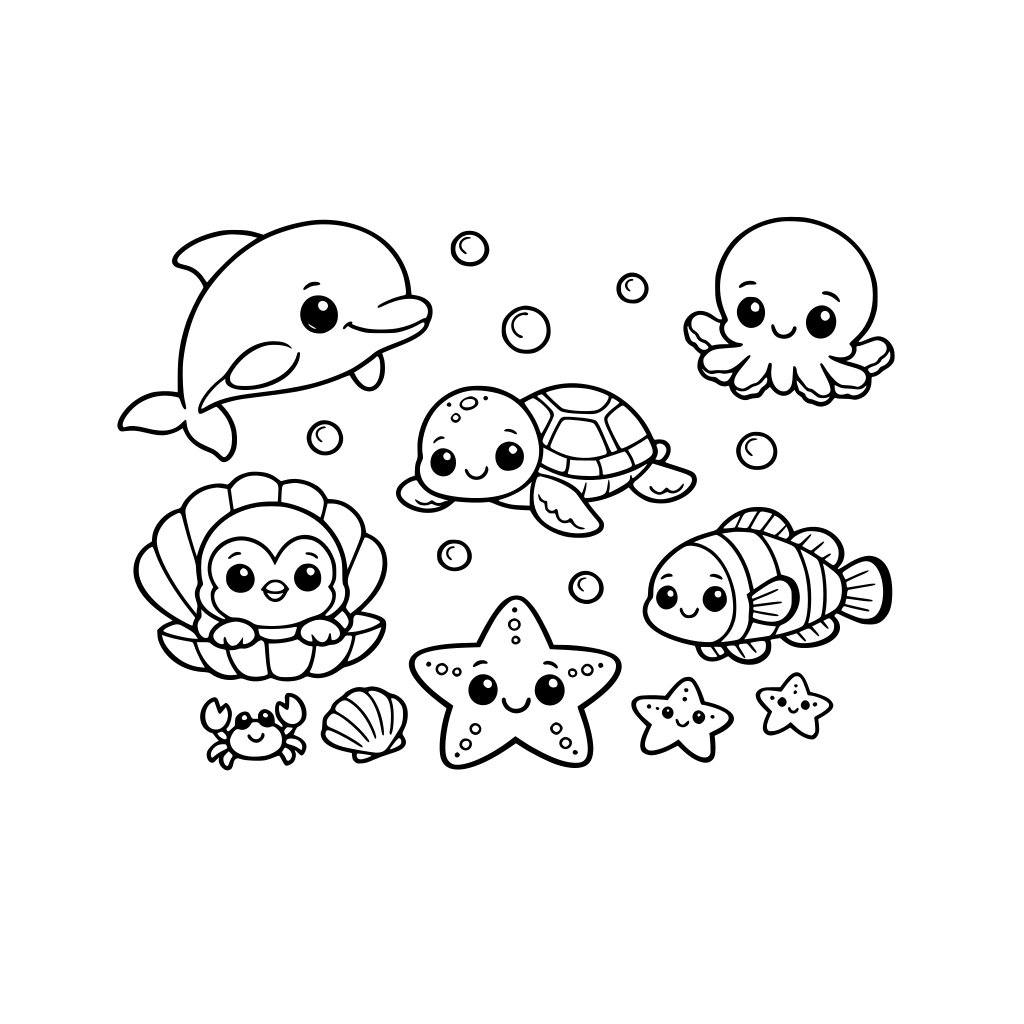 حيوانات البحر لطيفة وصغيرة