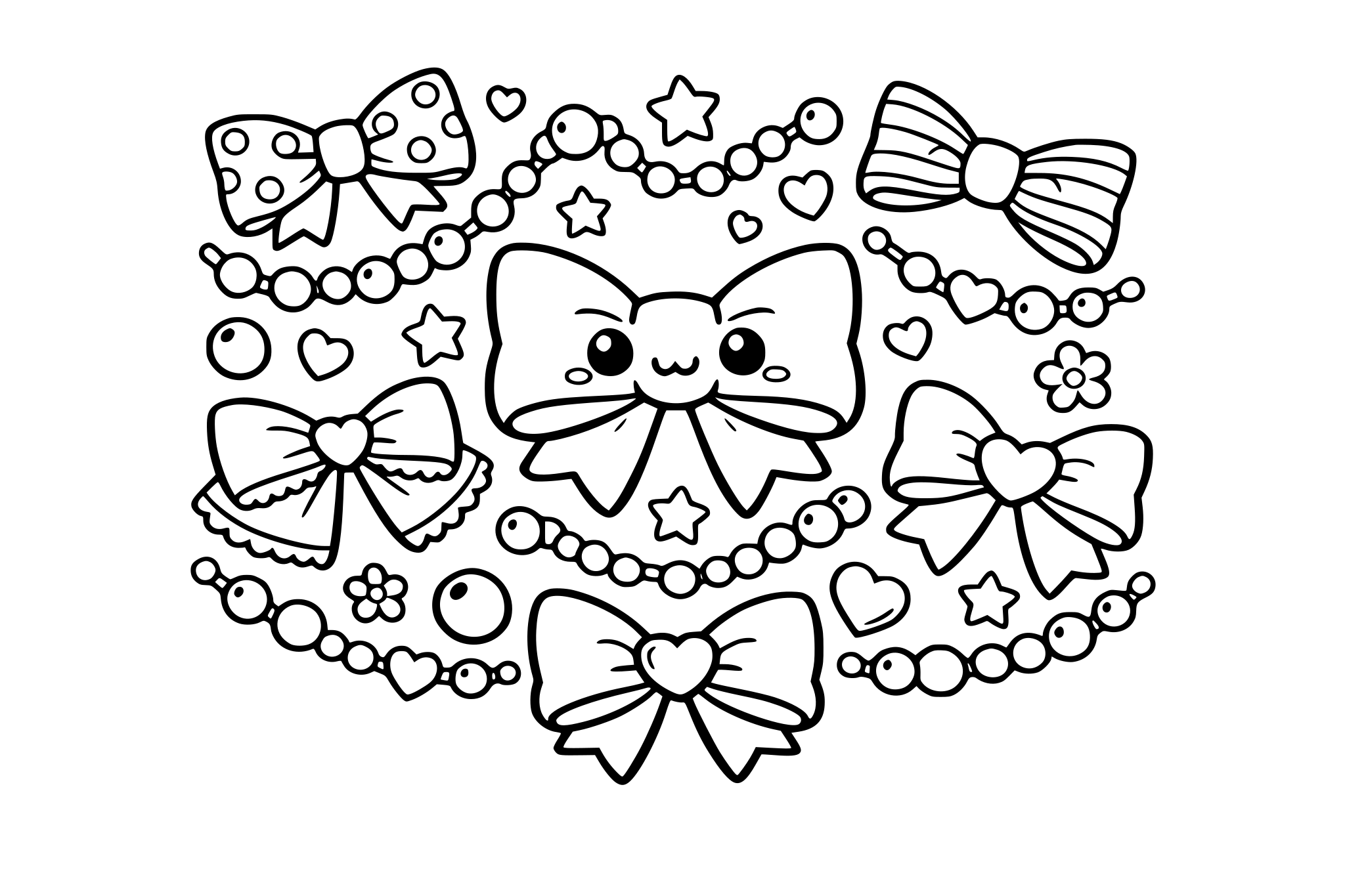 Cute kawaii bows and beads