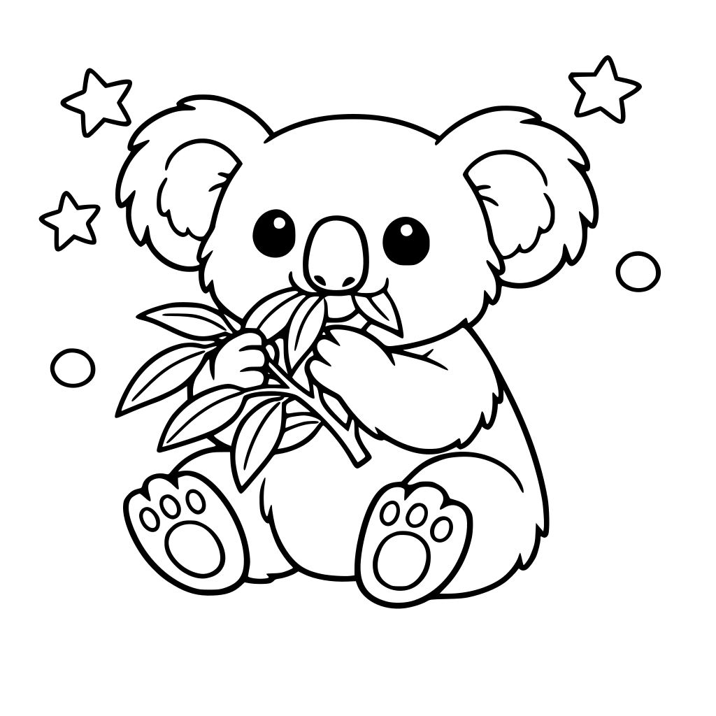 koala eating leaves