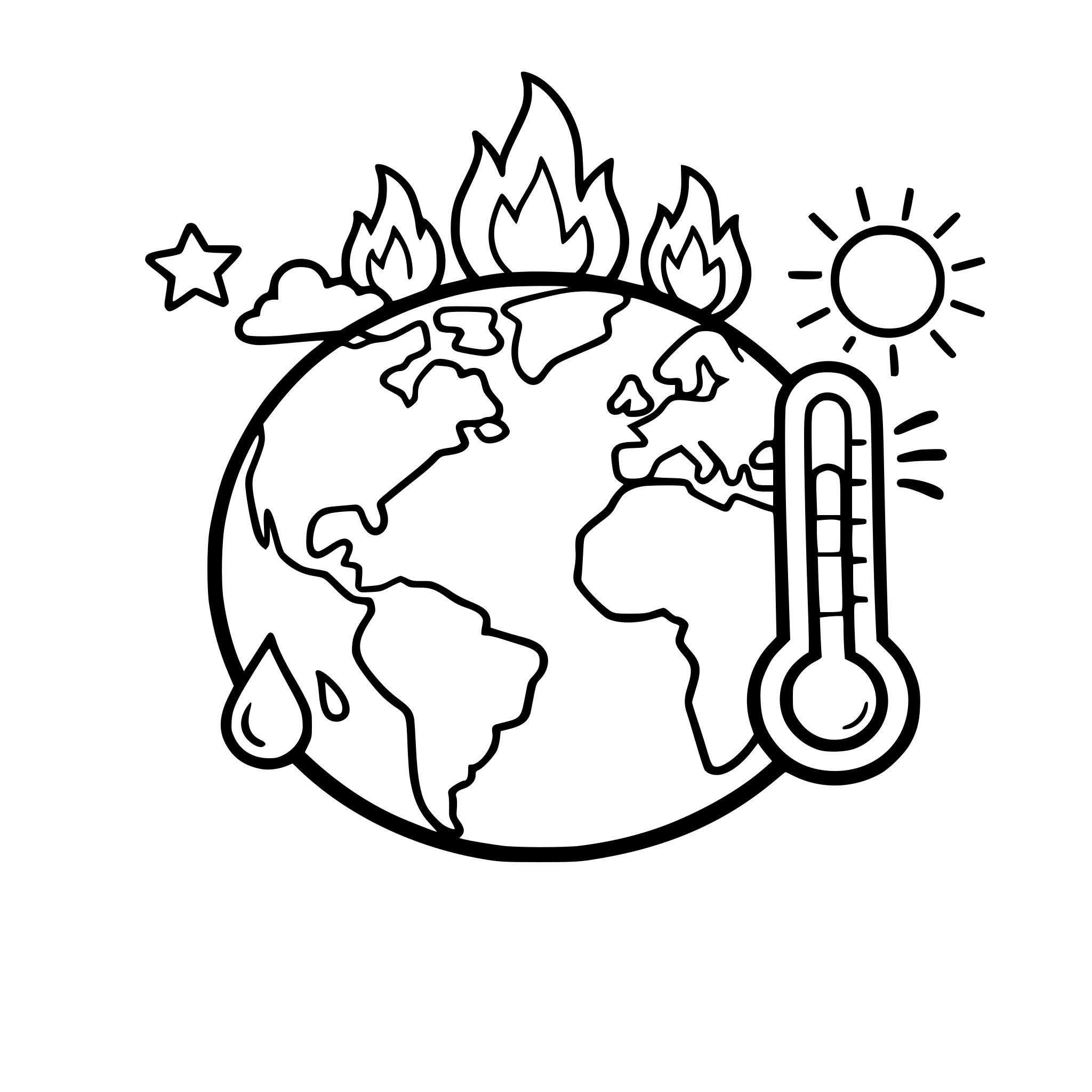globe with thermometer