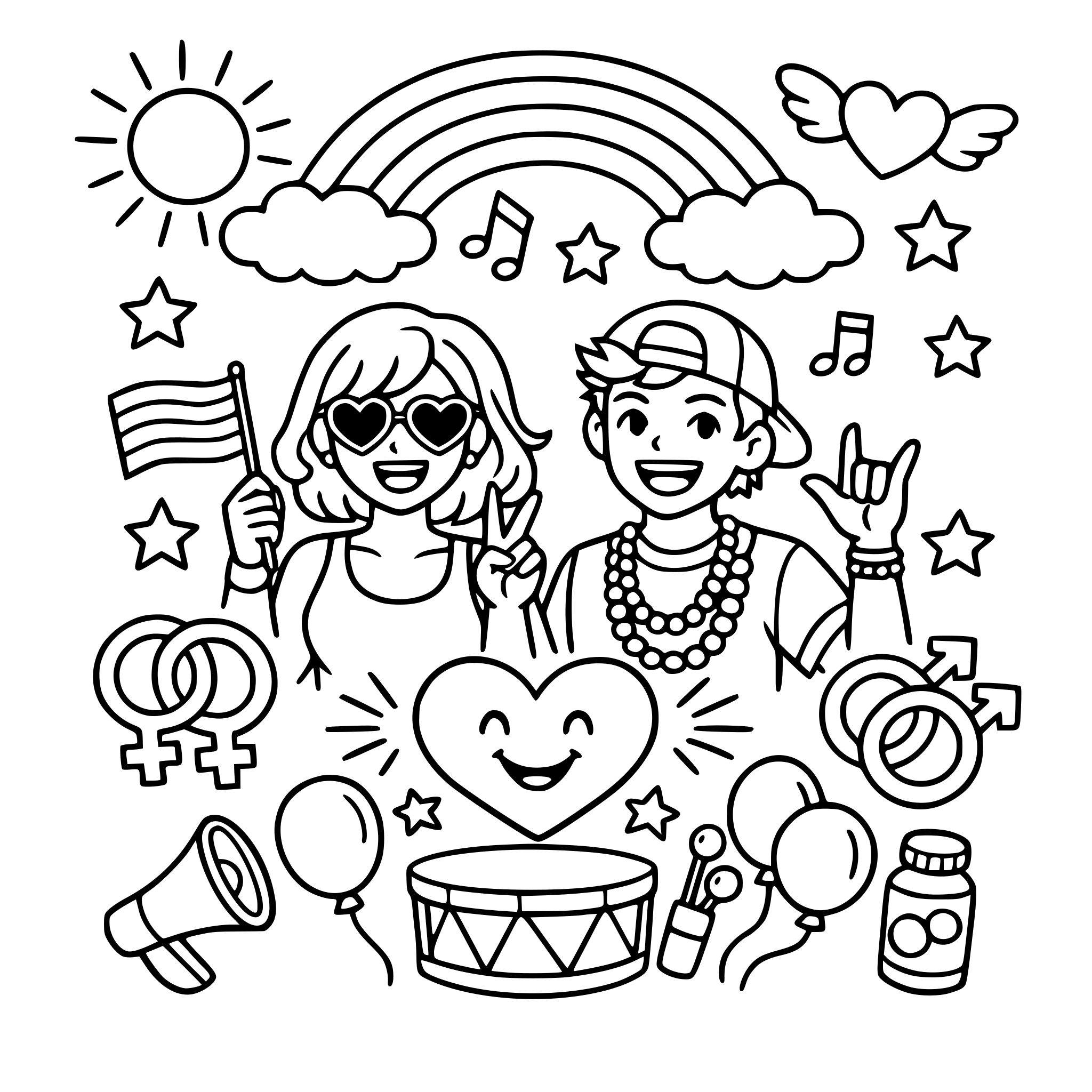 I would like some fun pride festival pages