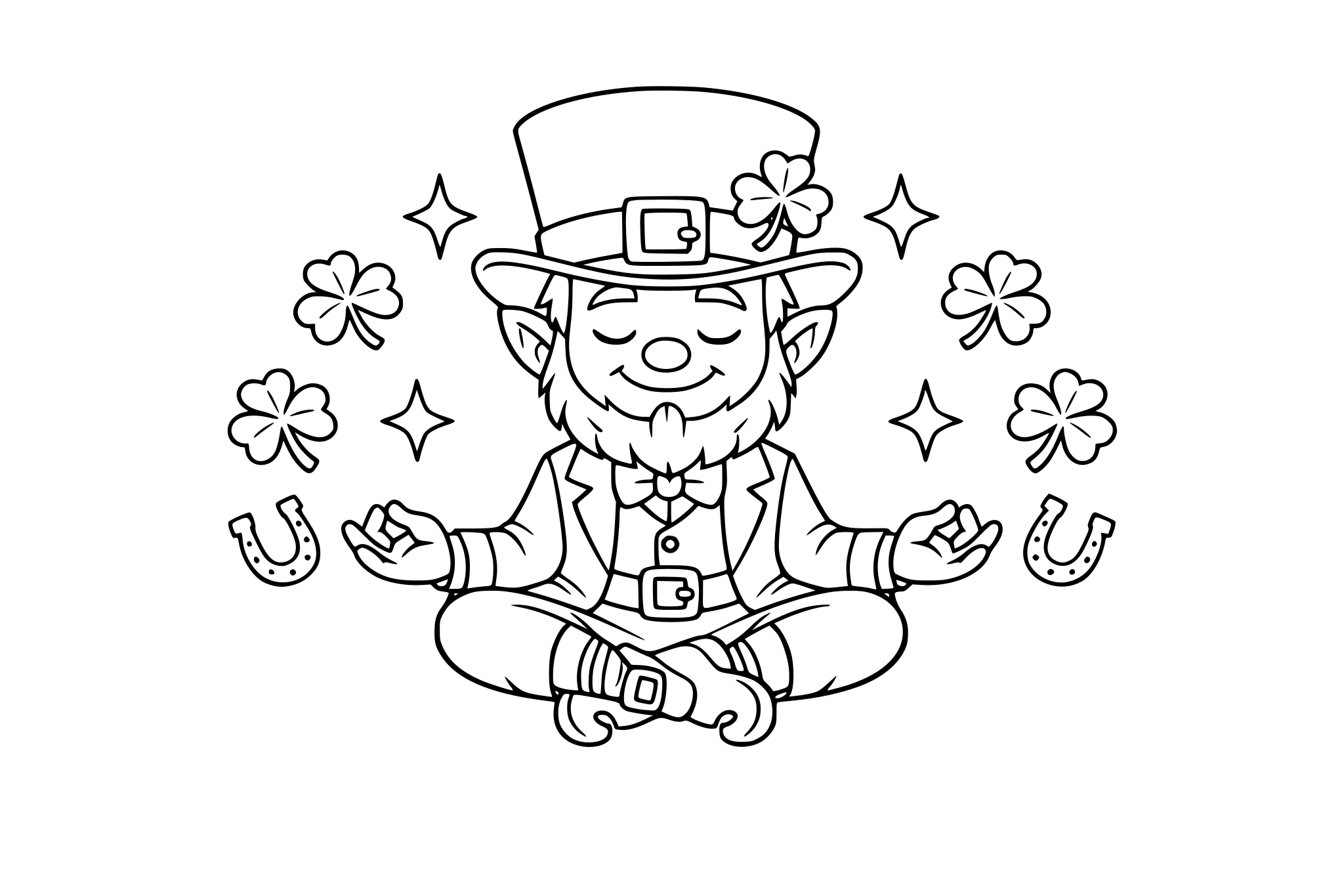 Leprechaun doing yoga