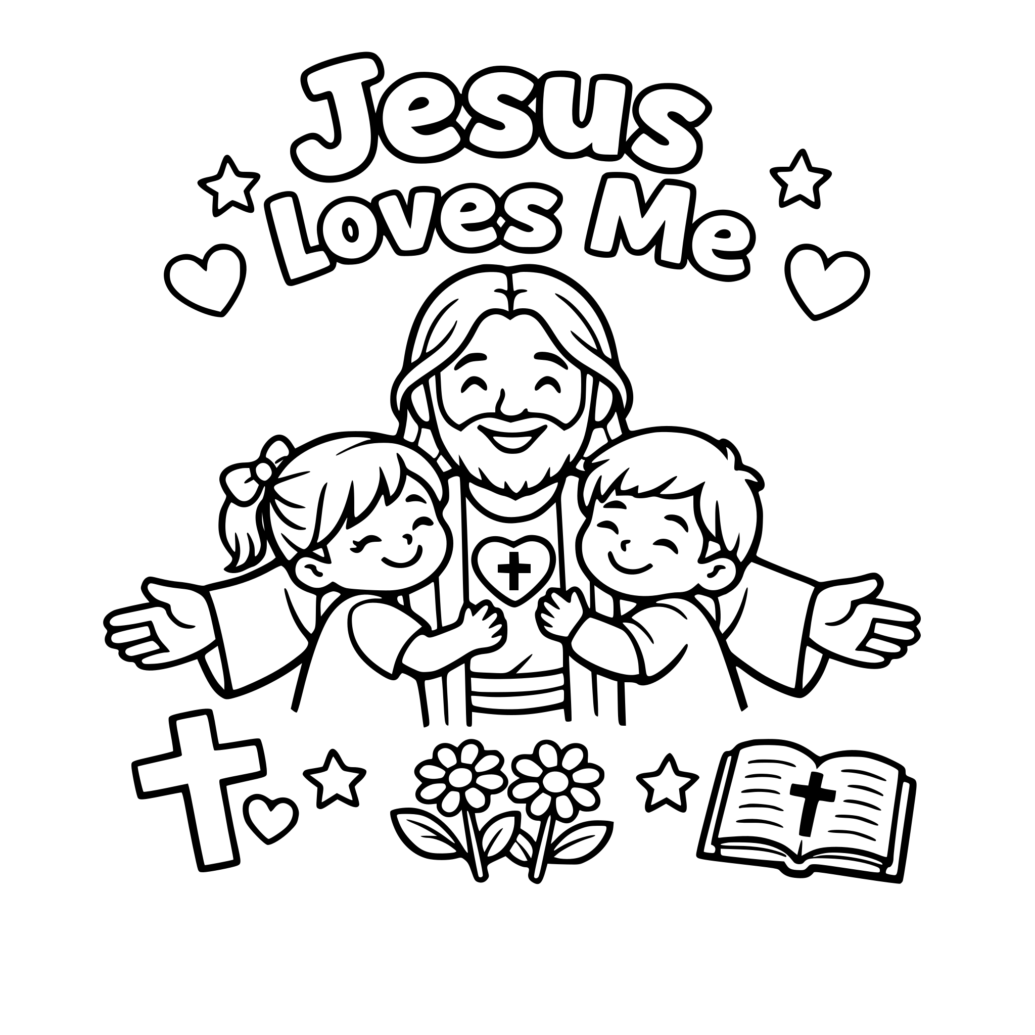 Jesus loves me coloring page