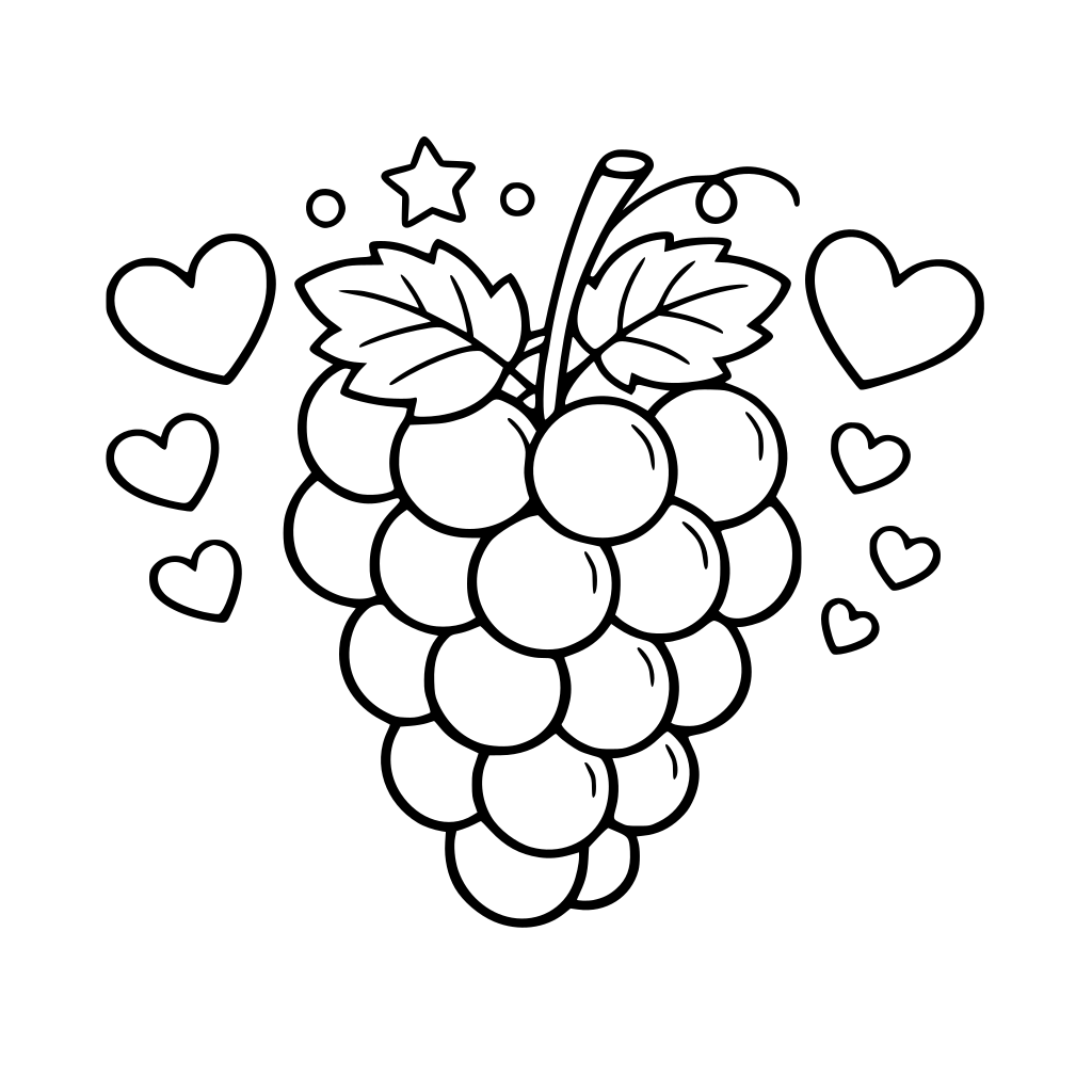 grapes with hearts