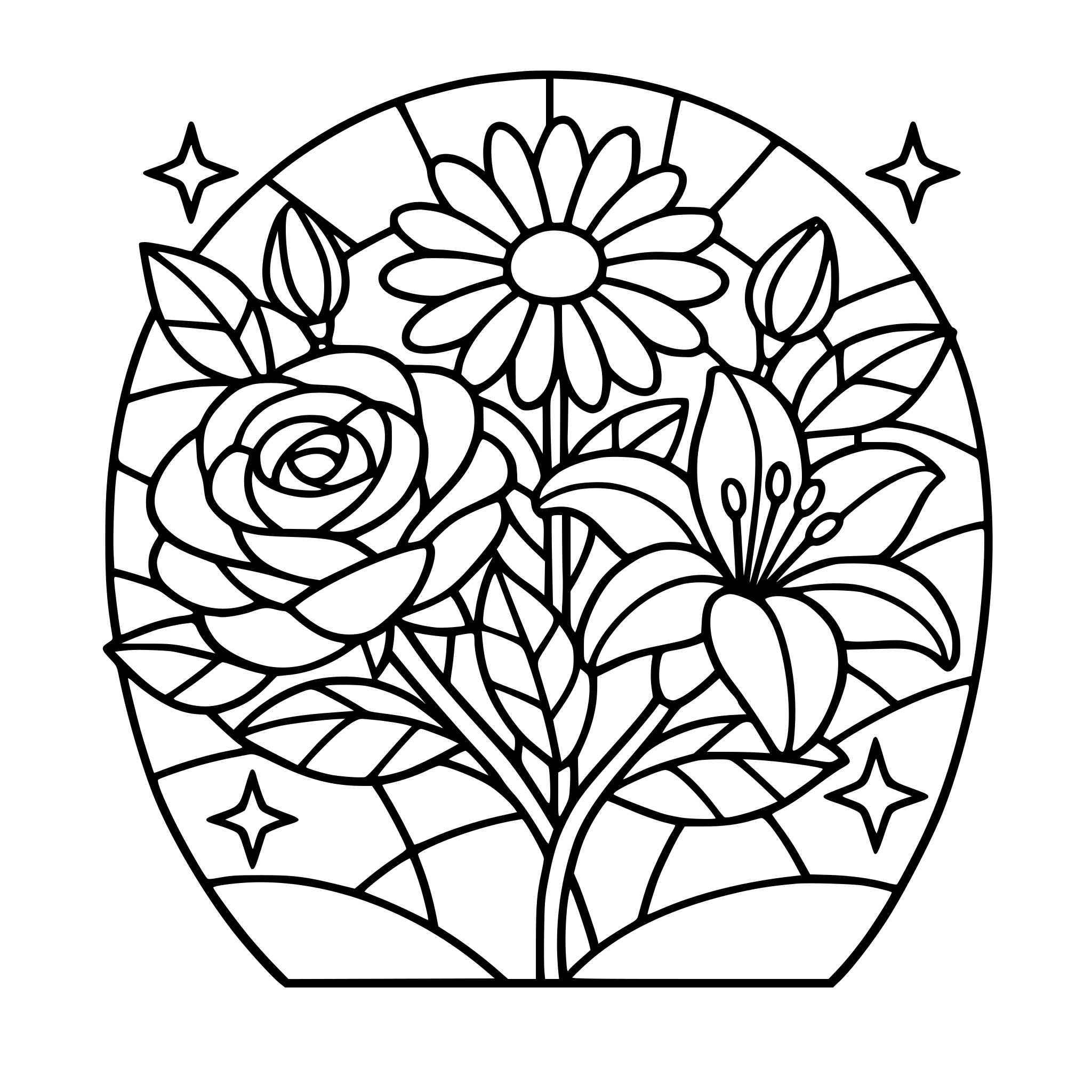 Floral stained glass