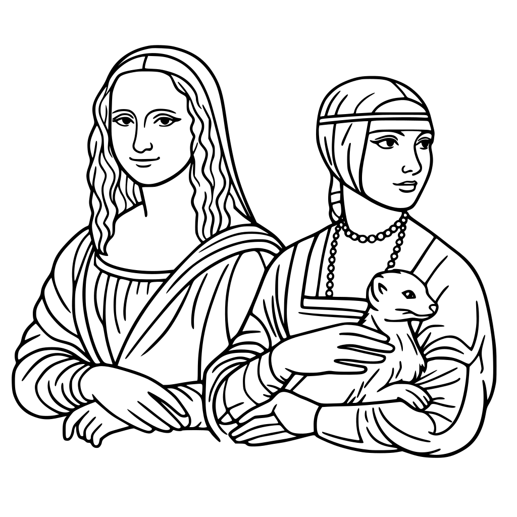 mona liza i dama z łasiczką leonarda da vinci