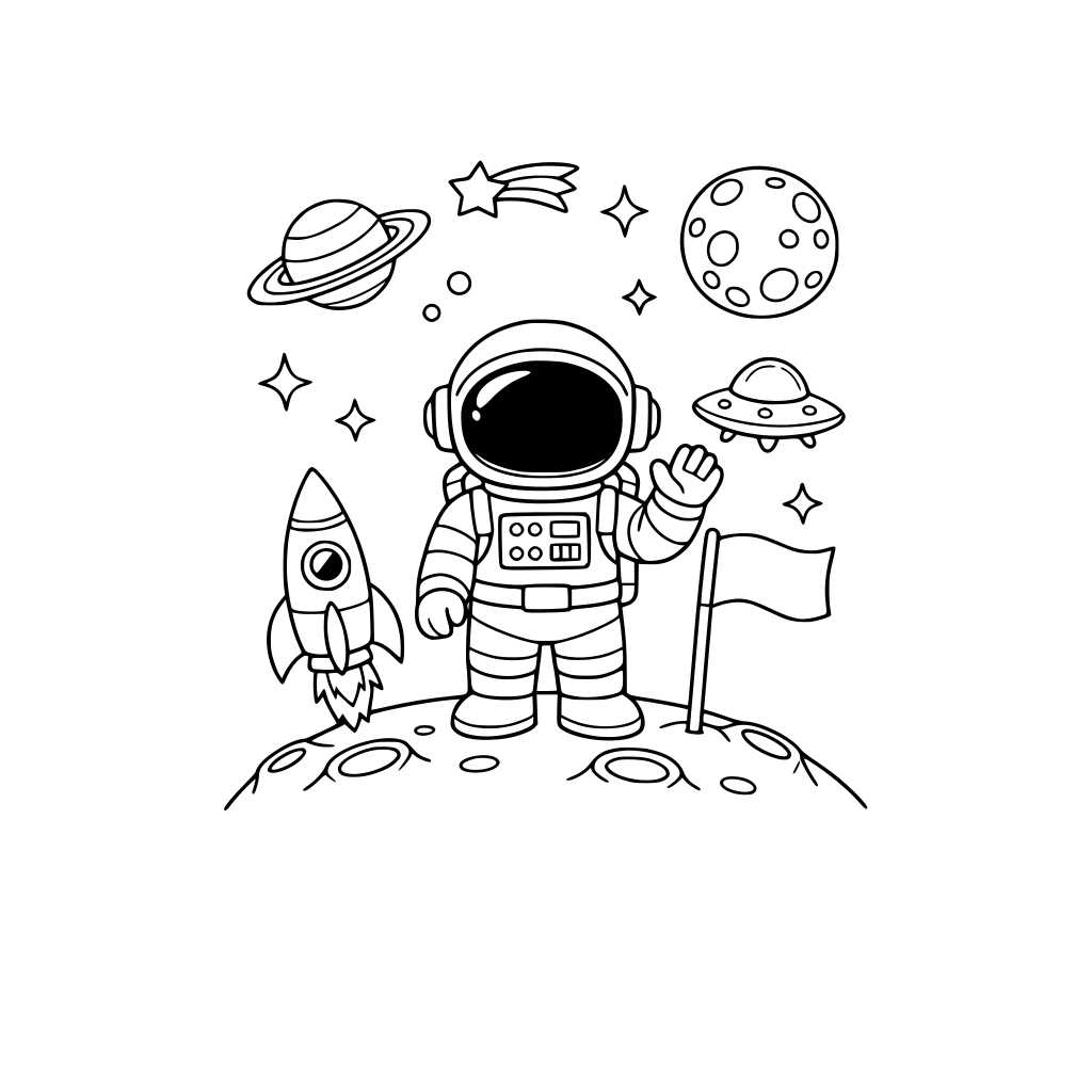 simple line art, adult coloring page, clean white background