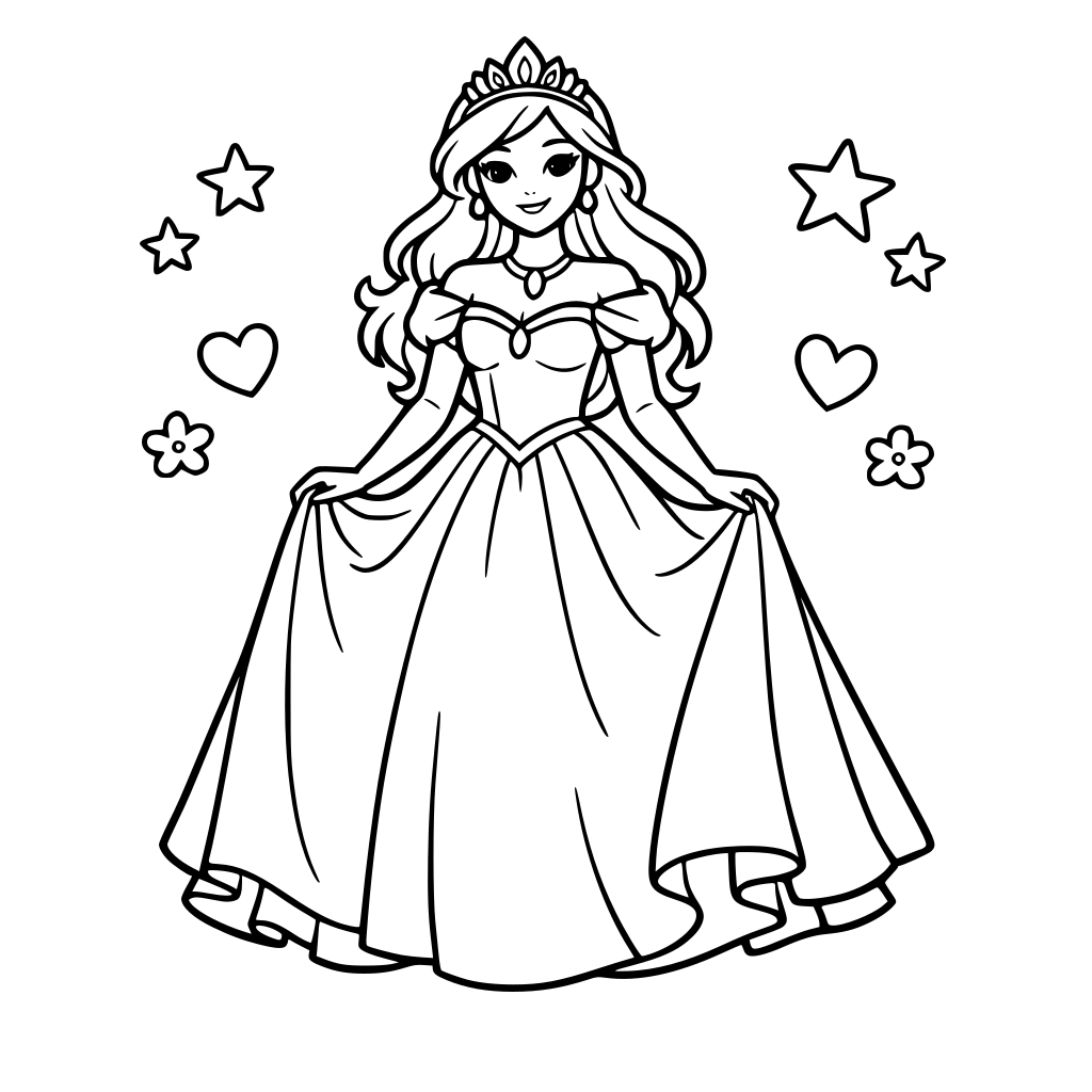 o printesa intr-o rochie lunga