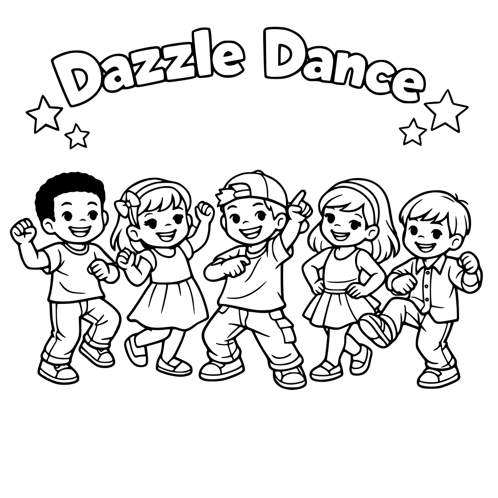 A gourp of kids dancing at a dazzle dance thats the tiltle