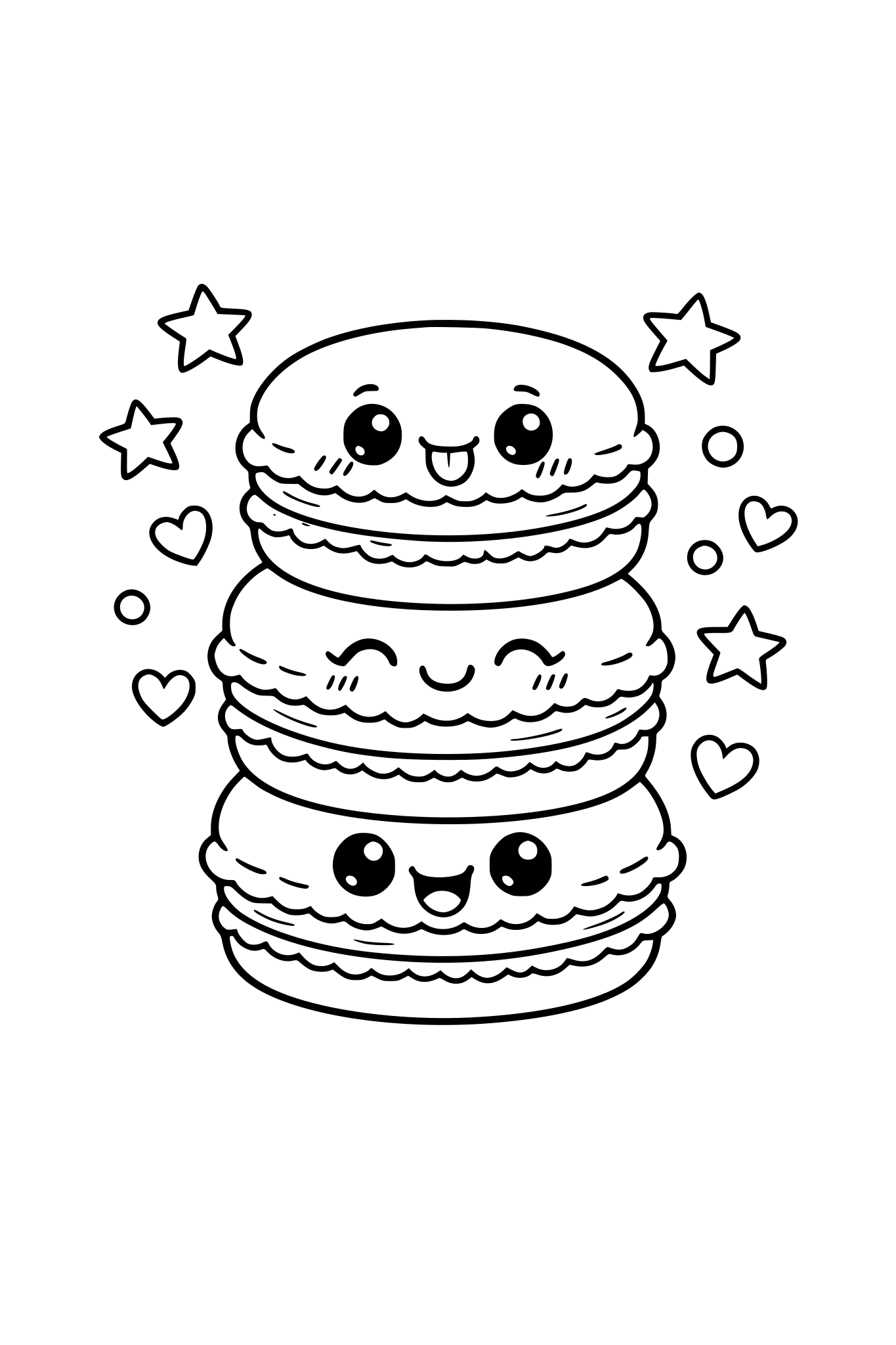 cute macaroon coloring page
