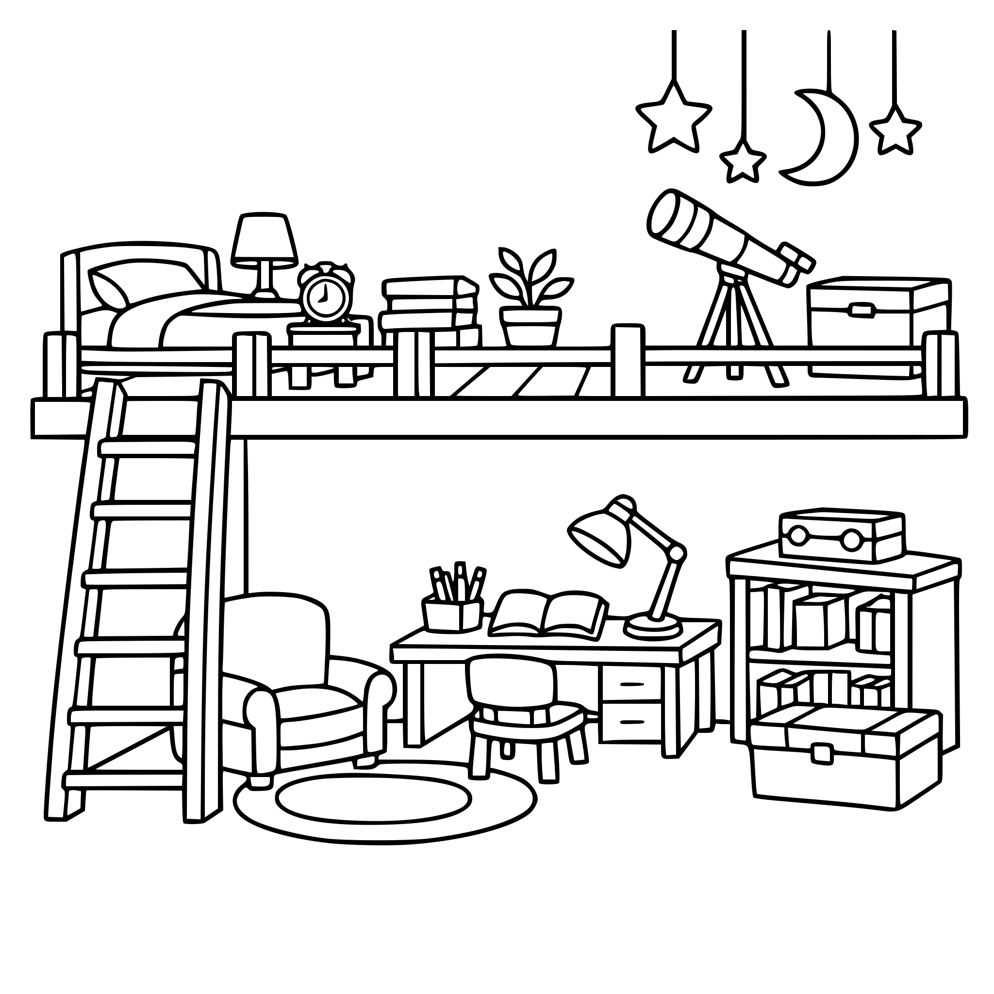 un altillo de una habitación o casa