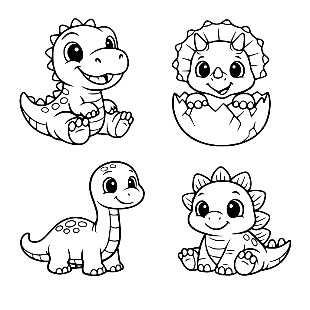imagens de dinossauros bebes para colorir