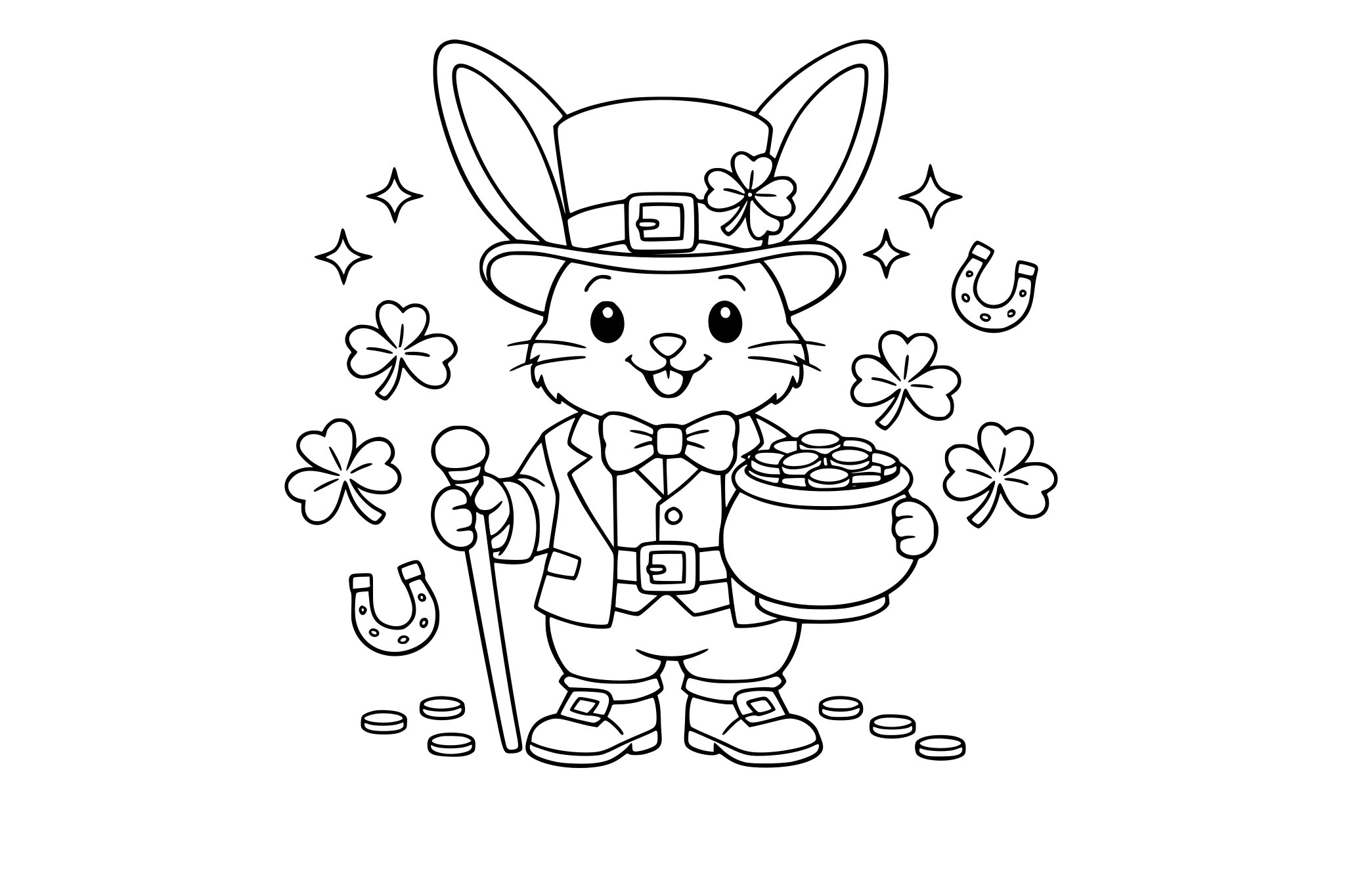 Bunny rabbit dressed as a leprechaun